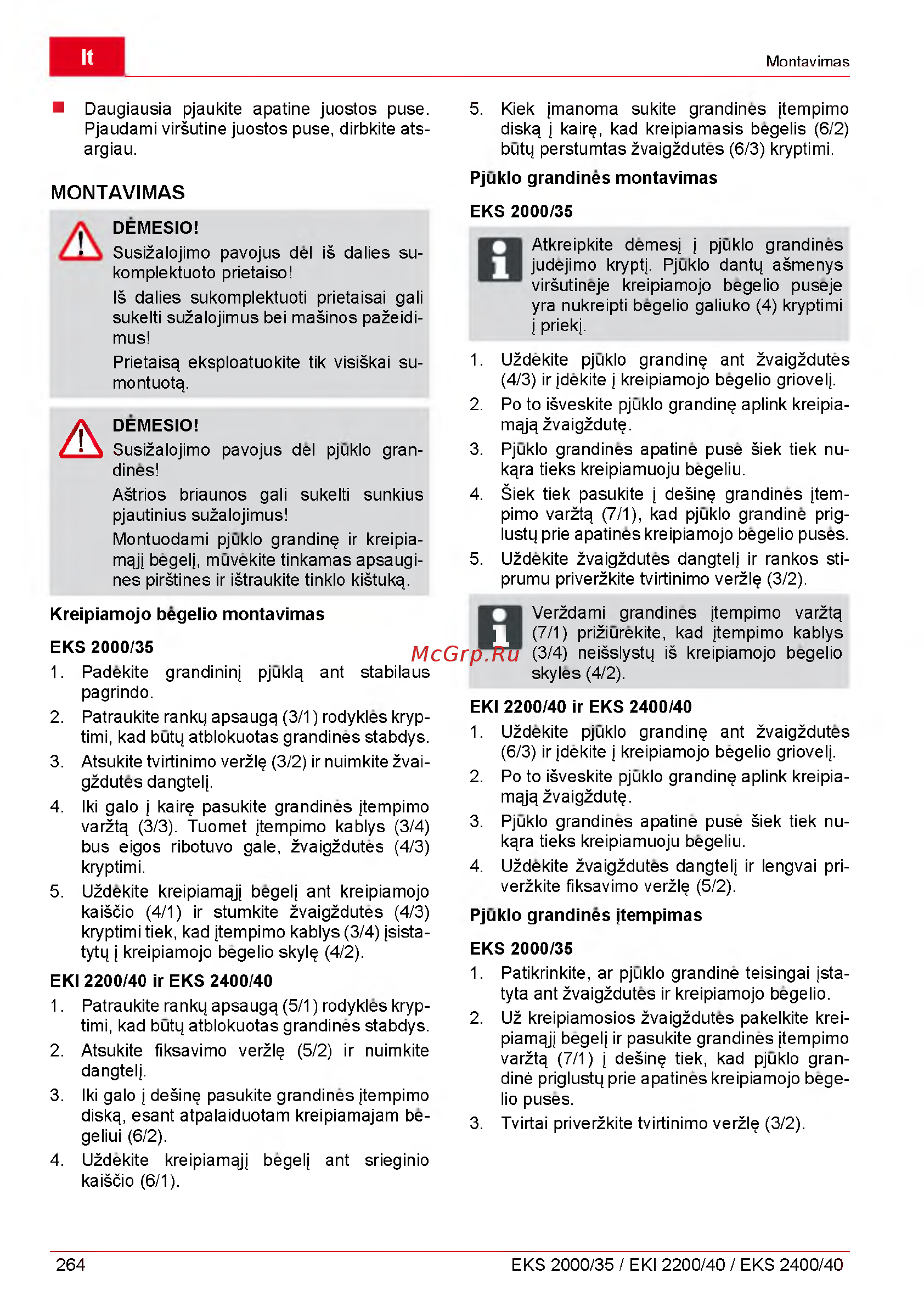Al-Ko EKS 2000/35 [264/312] Montavimas