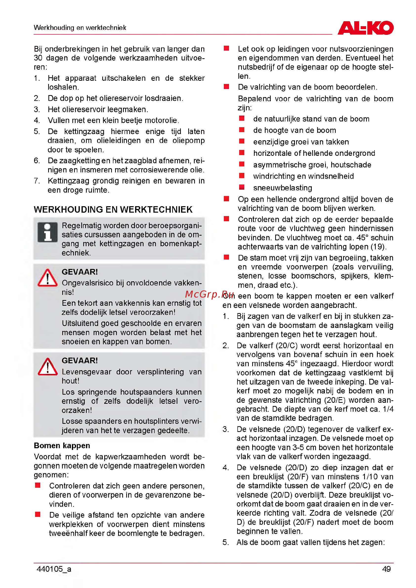 Al-Ko EKI 2200/40 112809 [49/312] Werkhouding en werktechniek