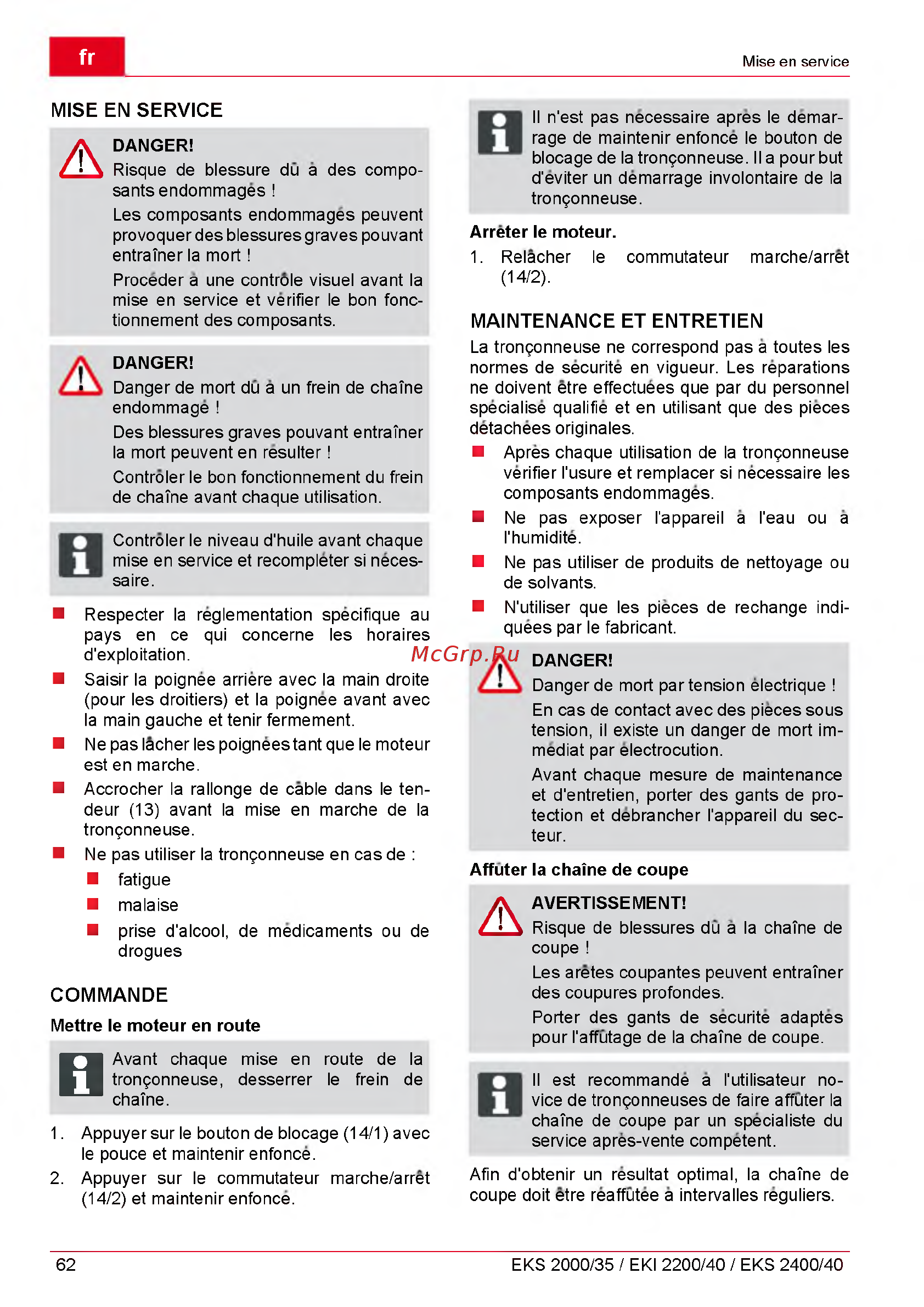 Al-Ko EKI 2200/40 112809 [62/312] Commande