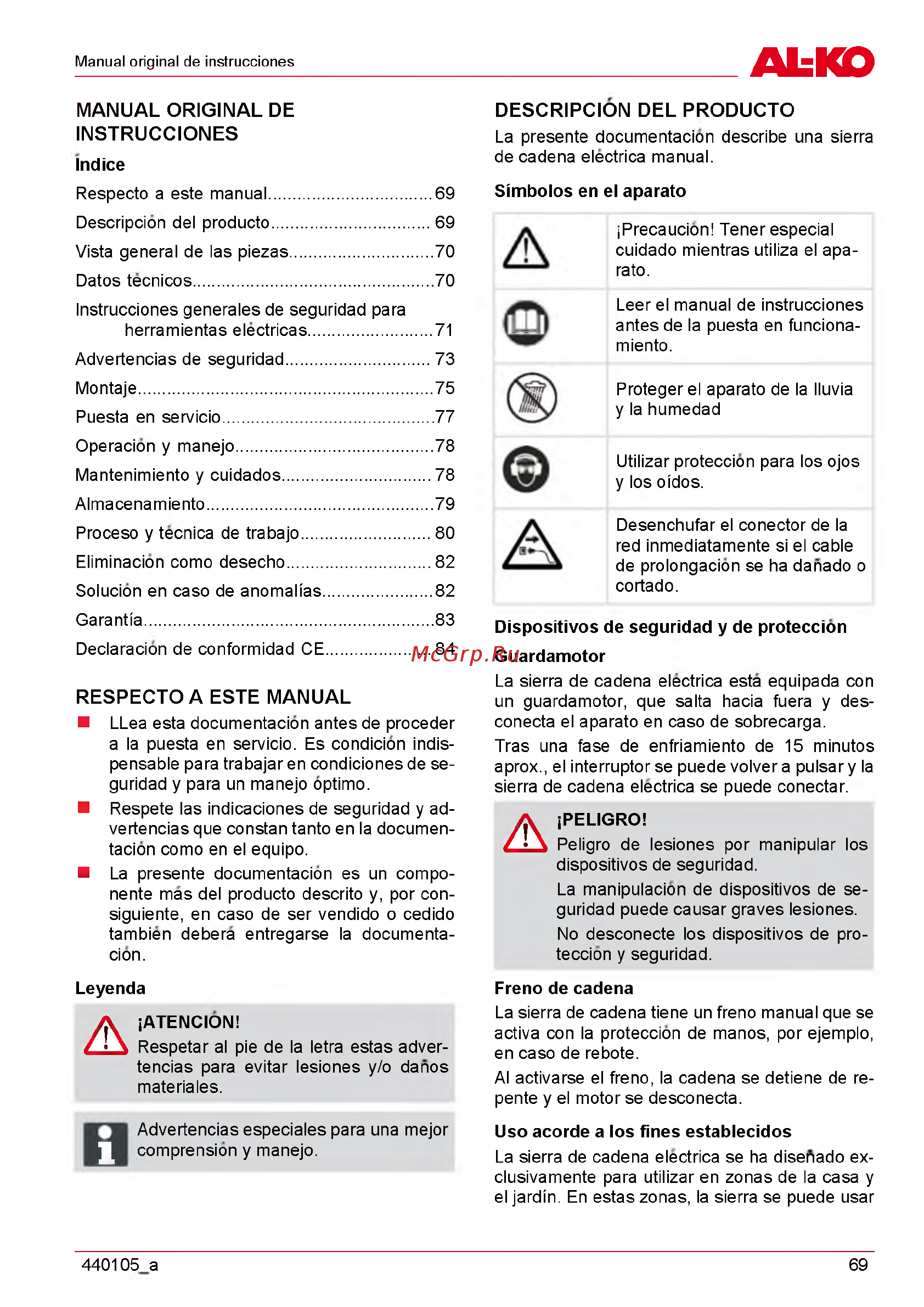 Al-Ko EKS 240040 [69/312] Descripcion del producto