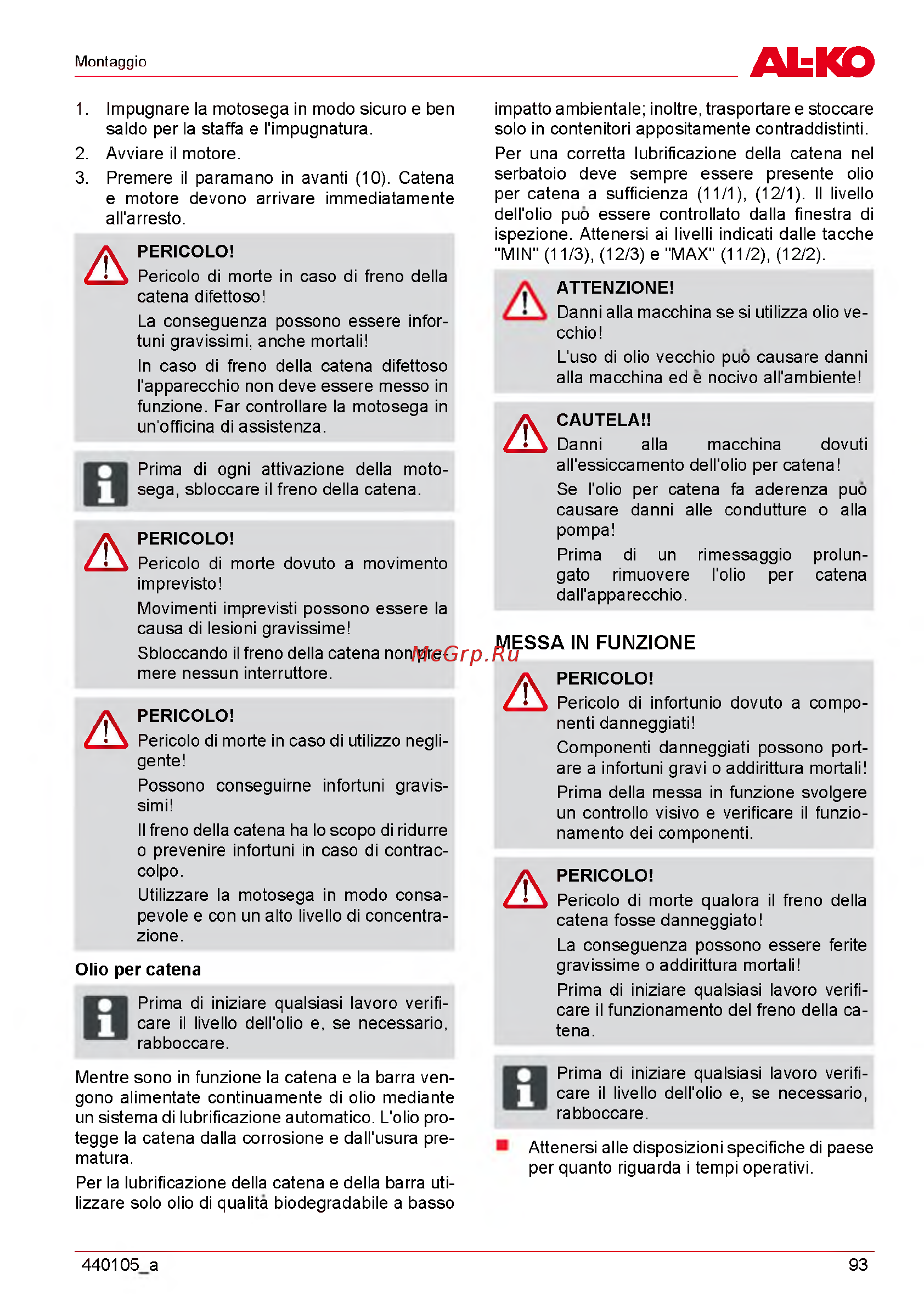 Al-Ko EKI 2200/40 112809 [93/312] Messa in funzione