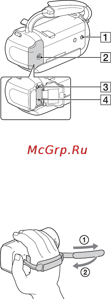 Sony HDRCX240 [26/56] Крепление ручного ремня