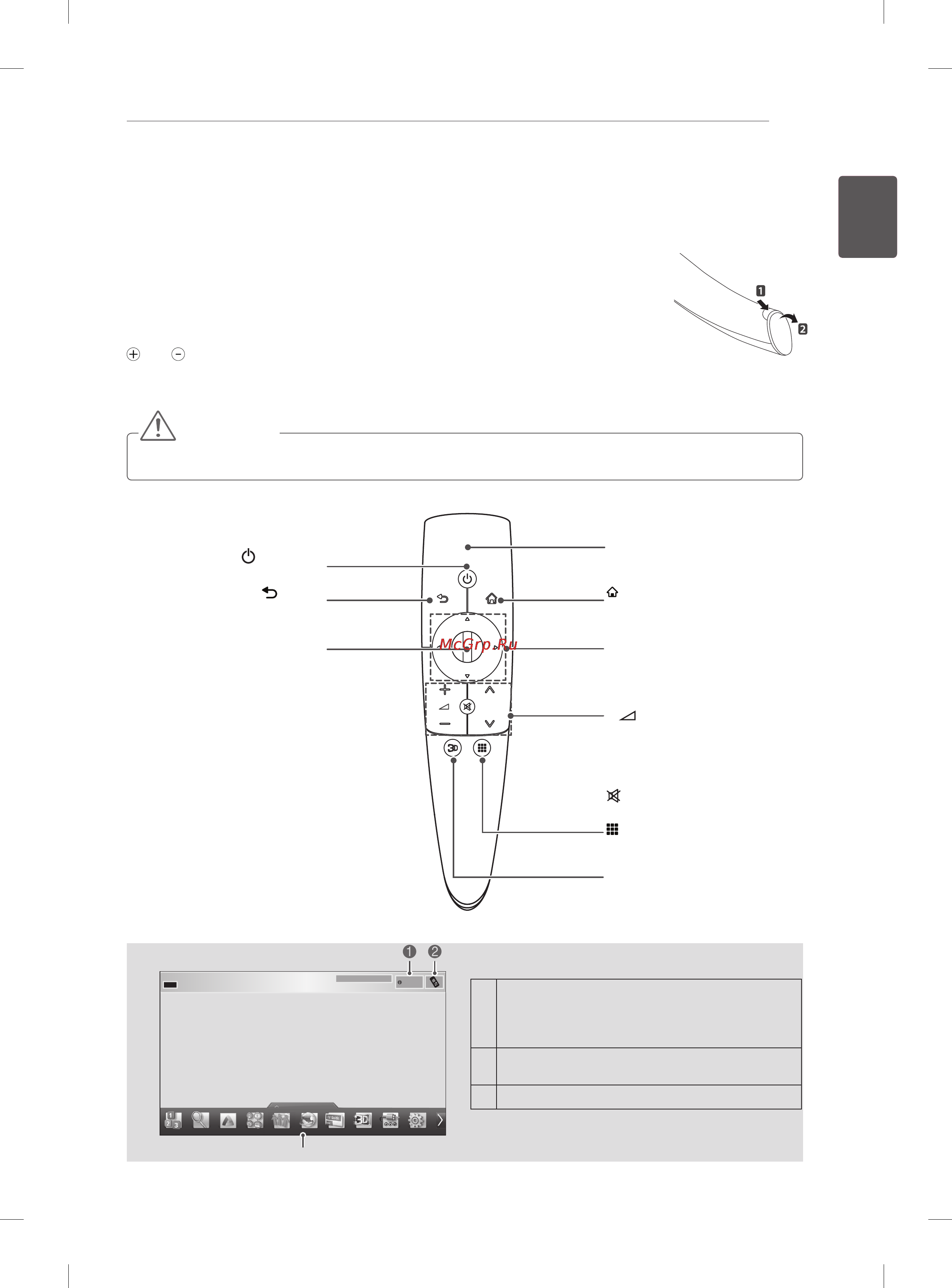 LG 55LM670S [31/148] Magic remote control functions