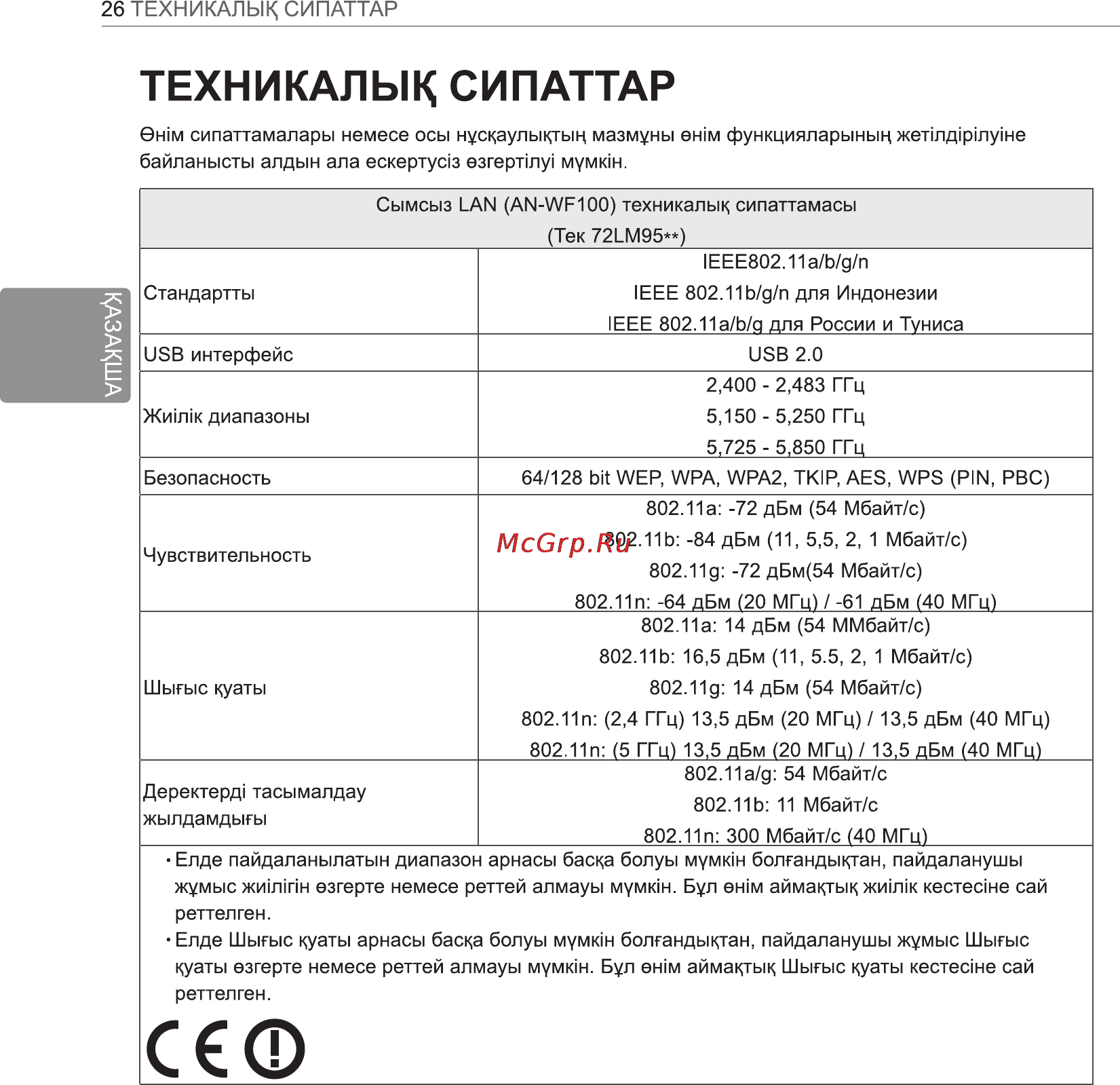 LG 47LM960V [60/108] Техникалык сипаттар