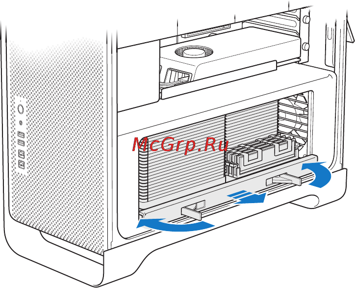 Apple Mac Pro ME253RU/A [54/129] Потянитезазатворы покаонинеоткроютсяполностью высвободивблок