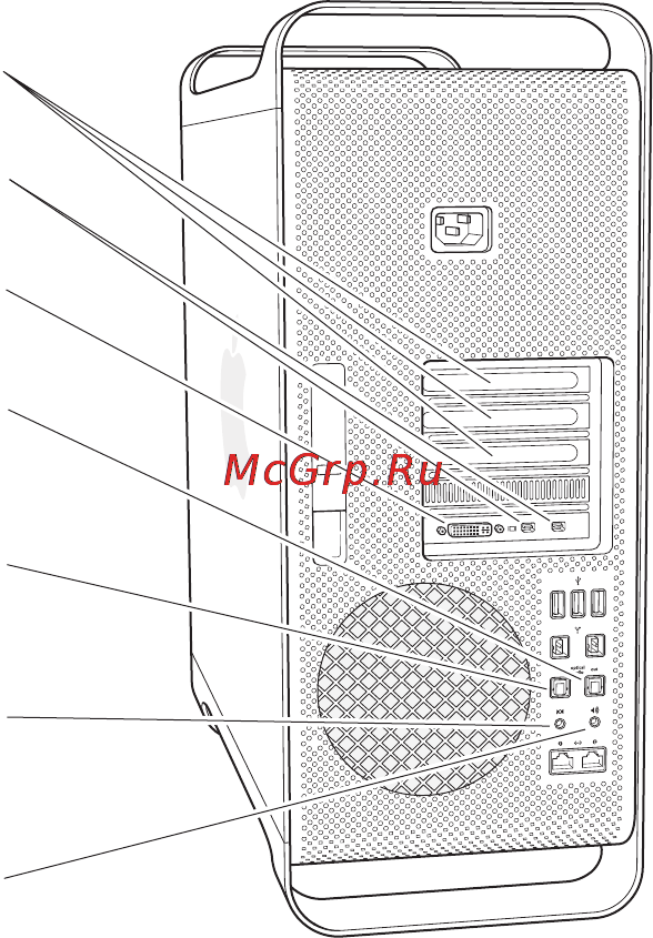 Apple Mac Pro MD878RU/A [28/129] Другие порты и разъемы на тыльной стороне компьютера