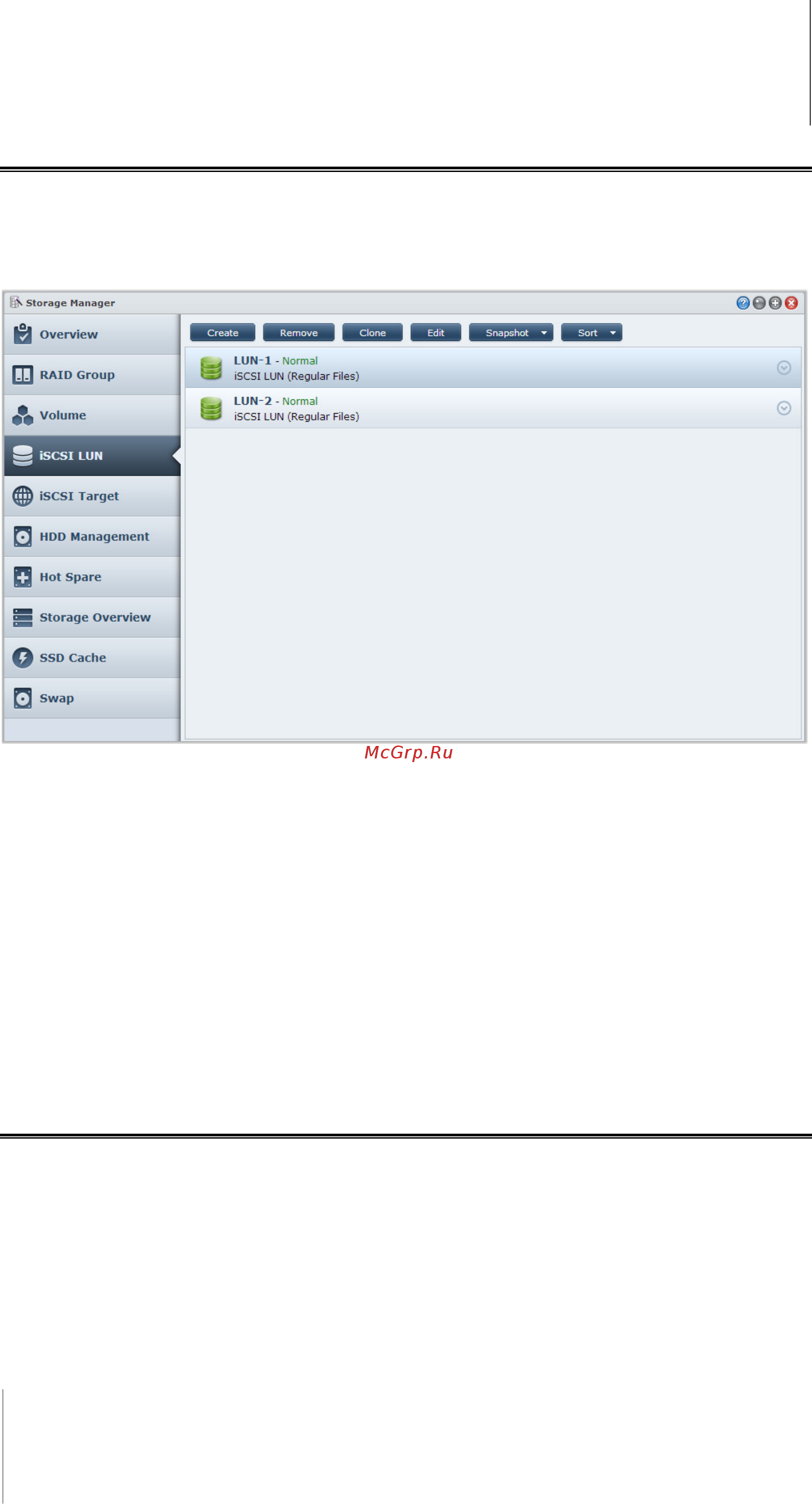 Synology DS413 [37/126] Управление iscsi lun