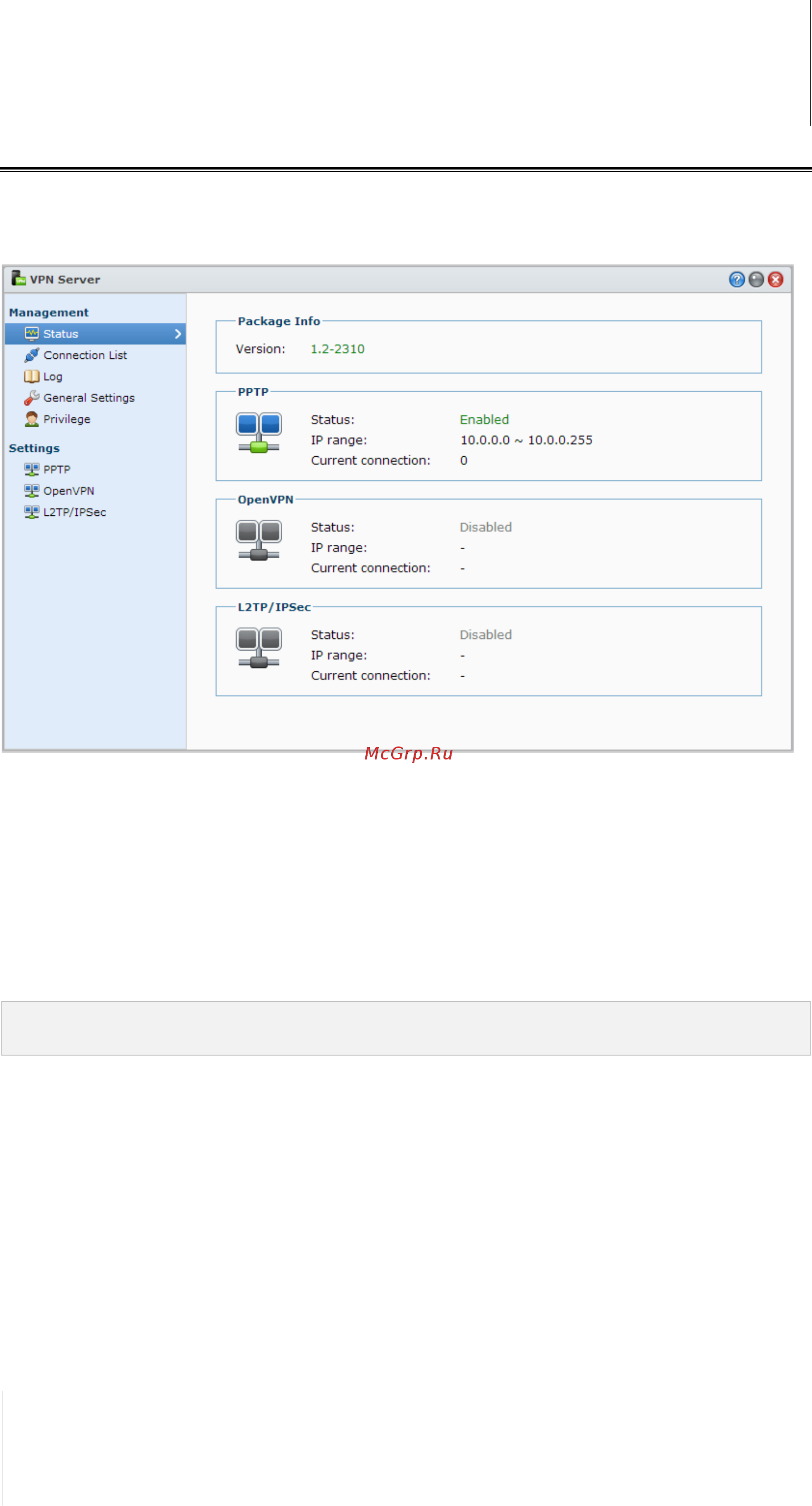 Synology DS413J [44/126] Настройка подключения vpn