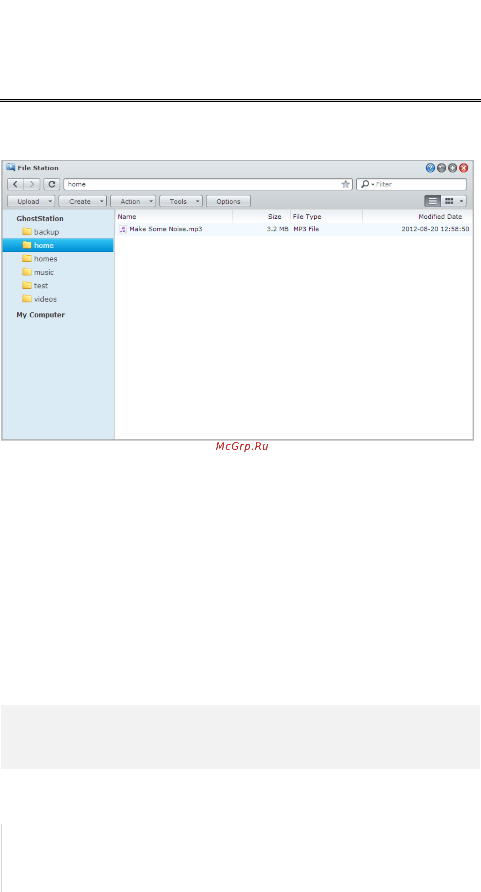 Synology DS413 [64/126] Доступ к файлам с помощью file station