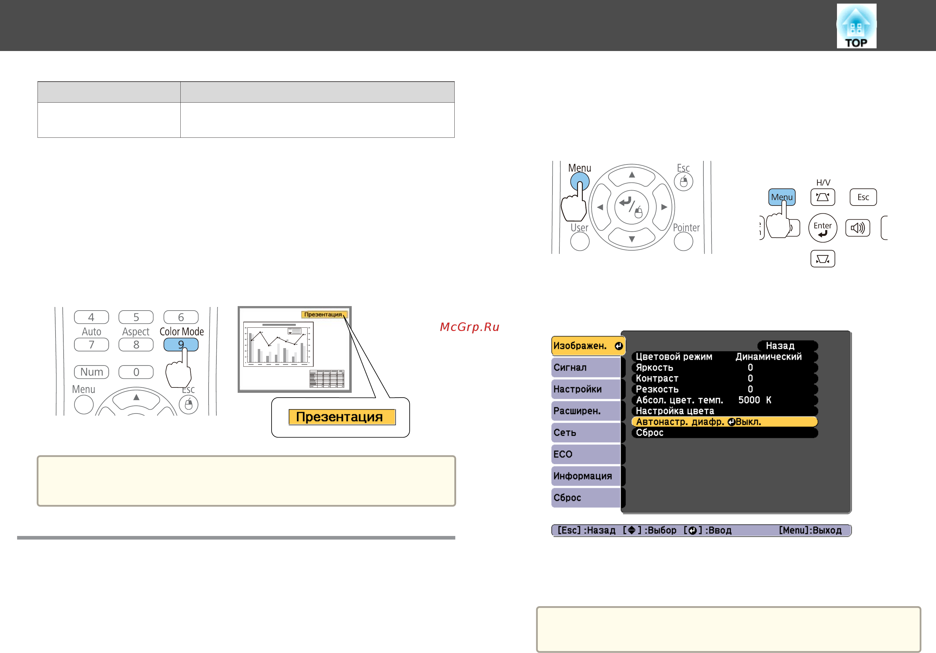 Epson EB-S17 [53/159] Настройка автонастр диафр