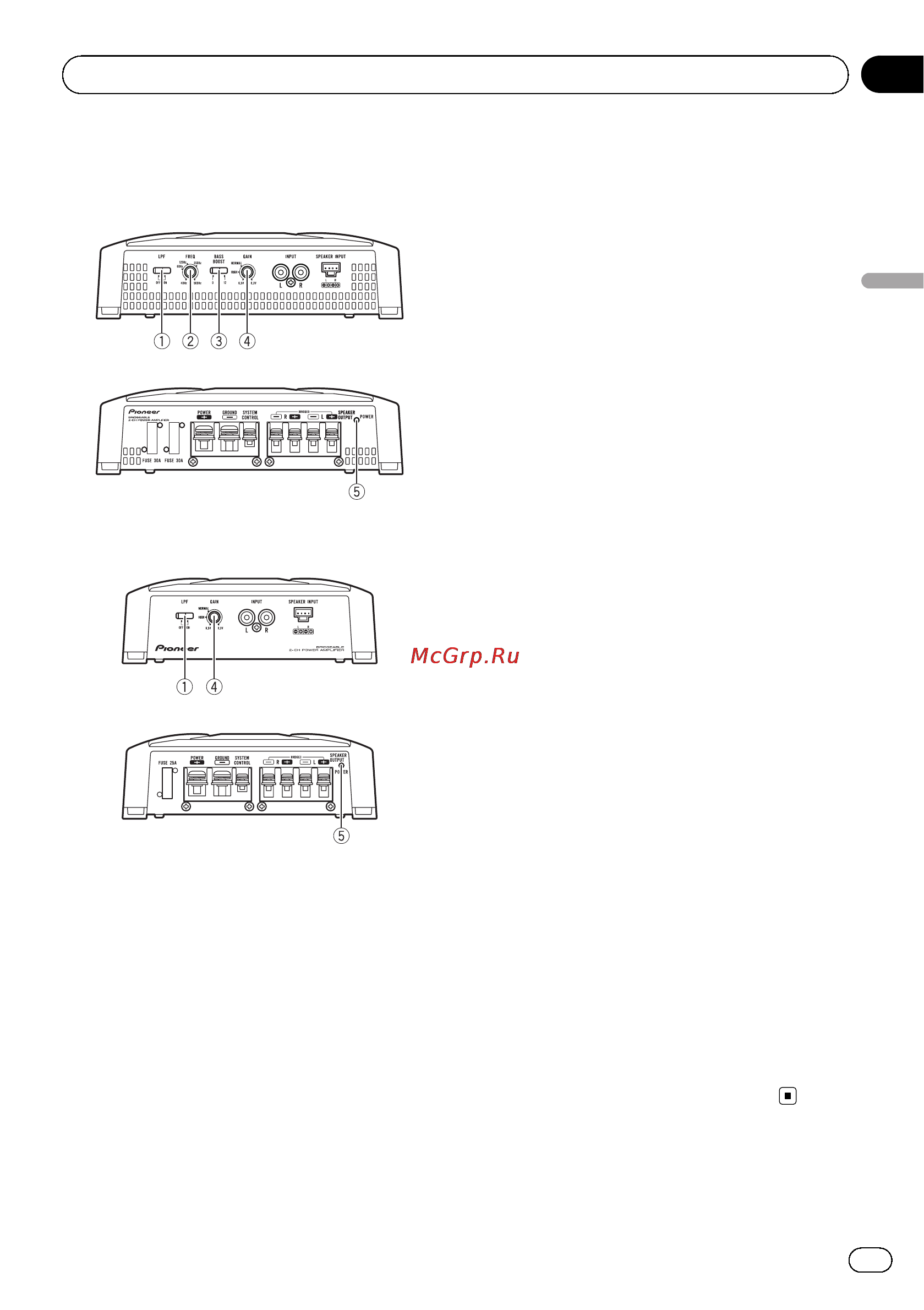 Pioneer GXT-3604B-SET-RU [15/92] Réglage de l appareil
