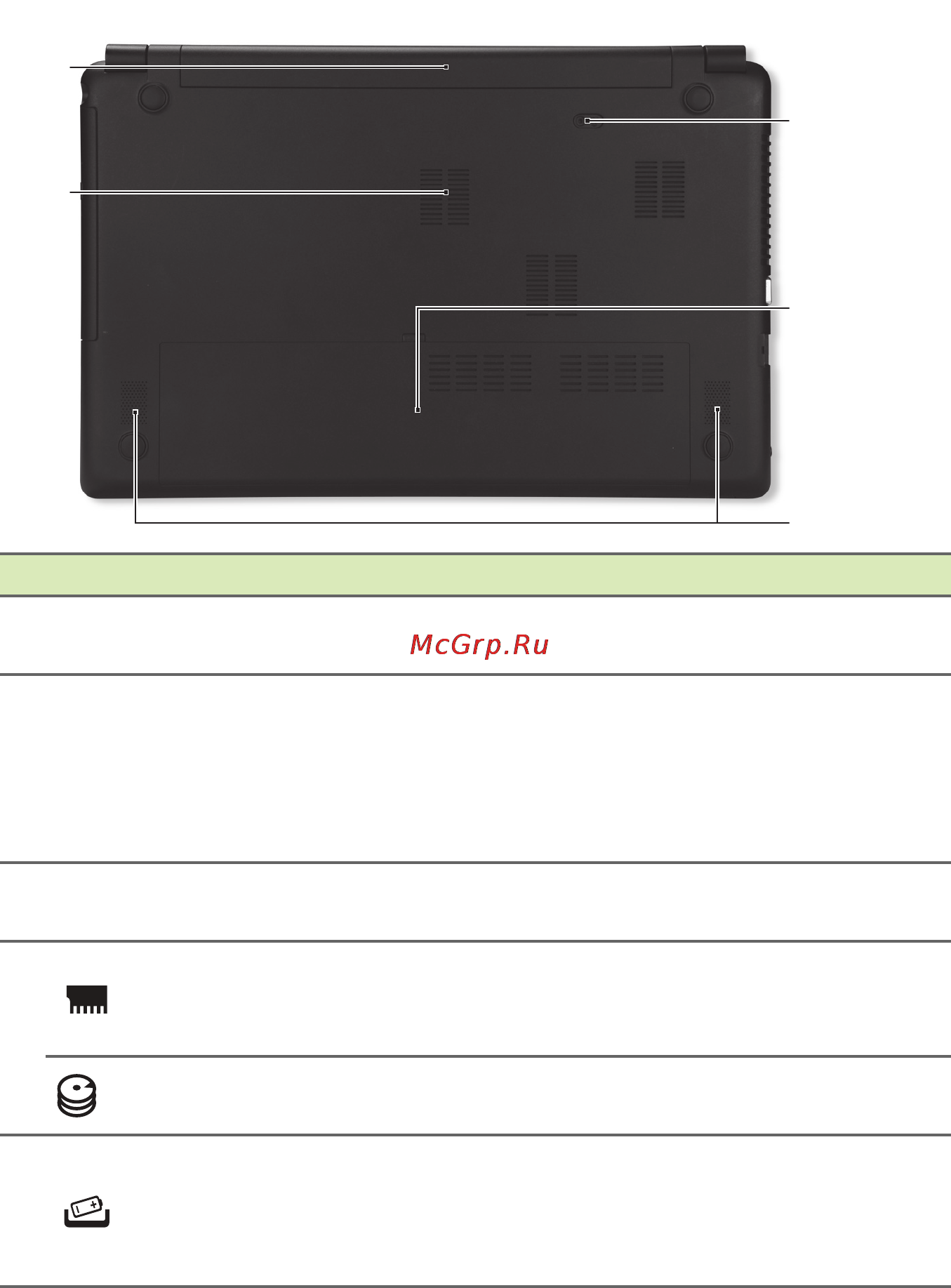 Acer E1-510-29202G32Mnkk [14/99] Вид снизу
