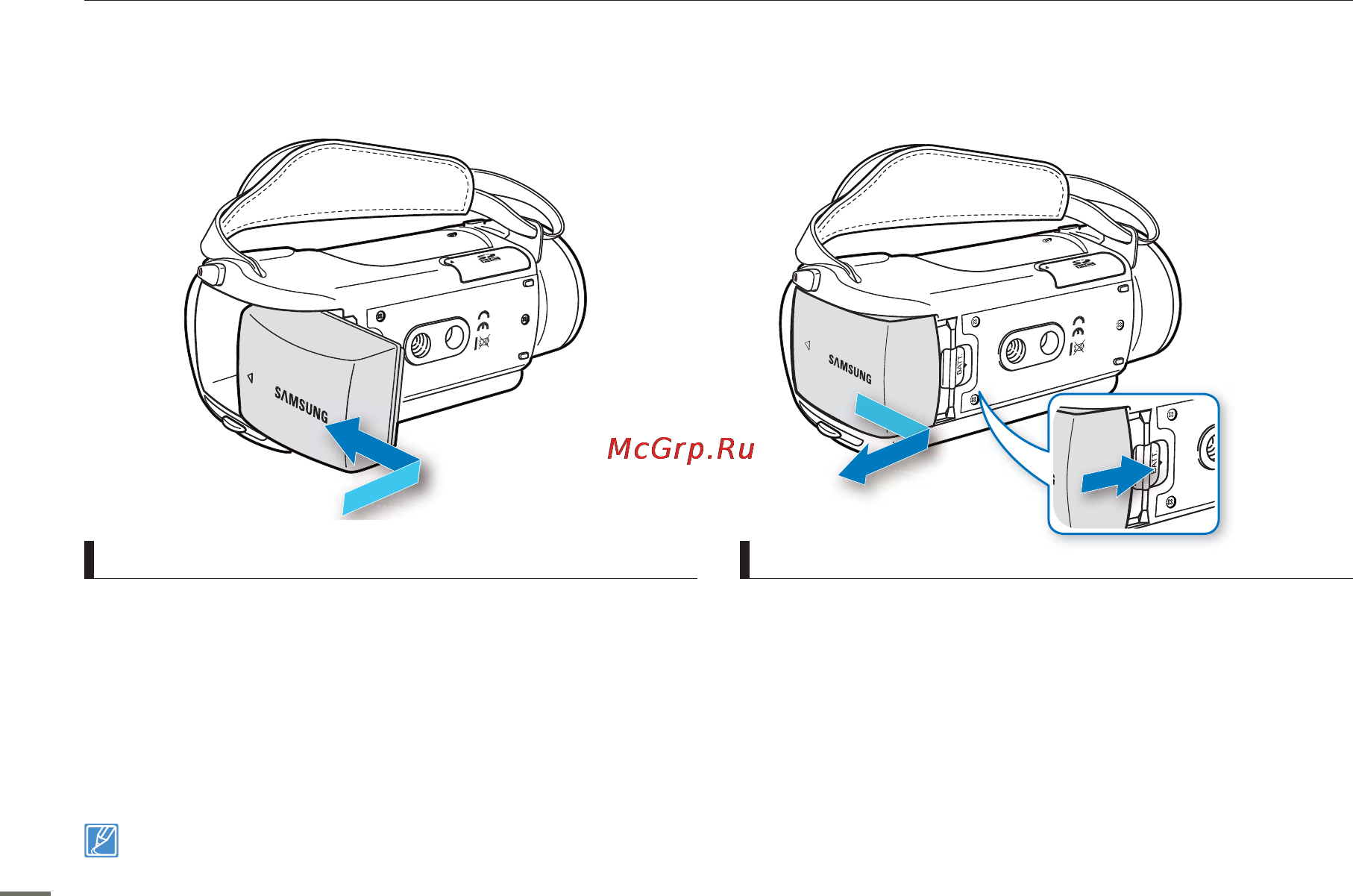 Samsung HMX-H400BP [22/121] Detaching the battery