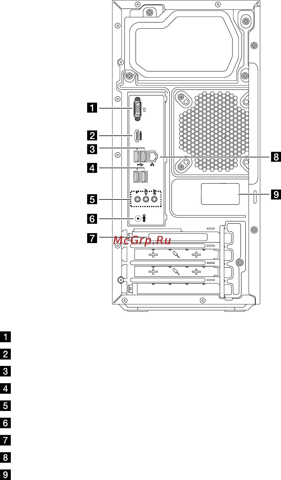 Lenovo H530 MT /57324159/ [8/63] Вид корпуса сзади