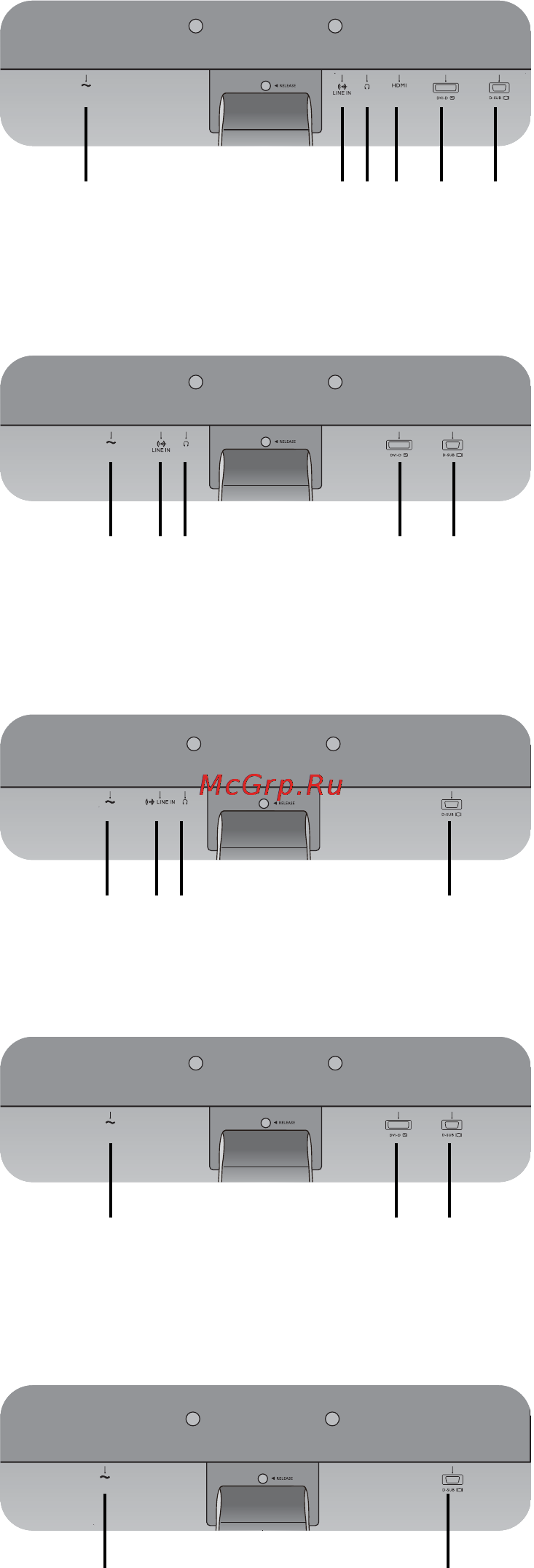 Benq GL955A [8/51] Входные и выходные разъемы