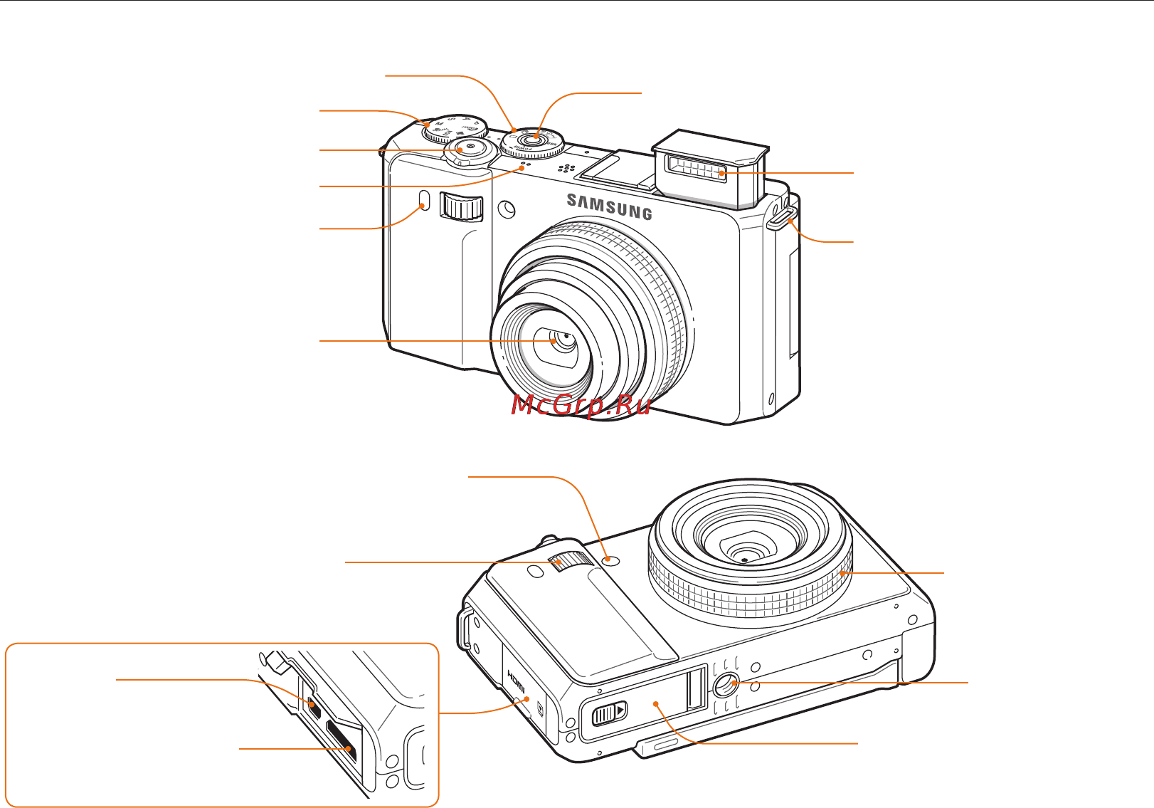 Samsung EX1 [16/129] Перед началом использования камеры ознакомьтесь с частями камеры и их функциями