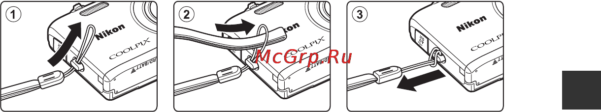Nikon Coolpix S6700 Red [21/212] Прикрепление ремня фотокамеры