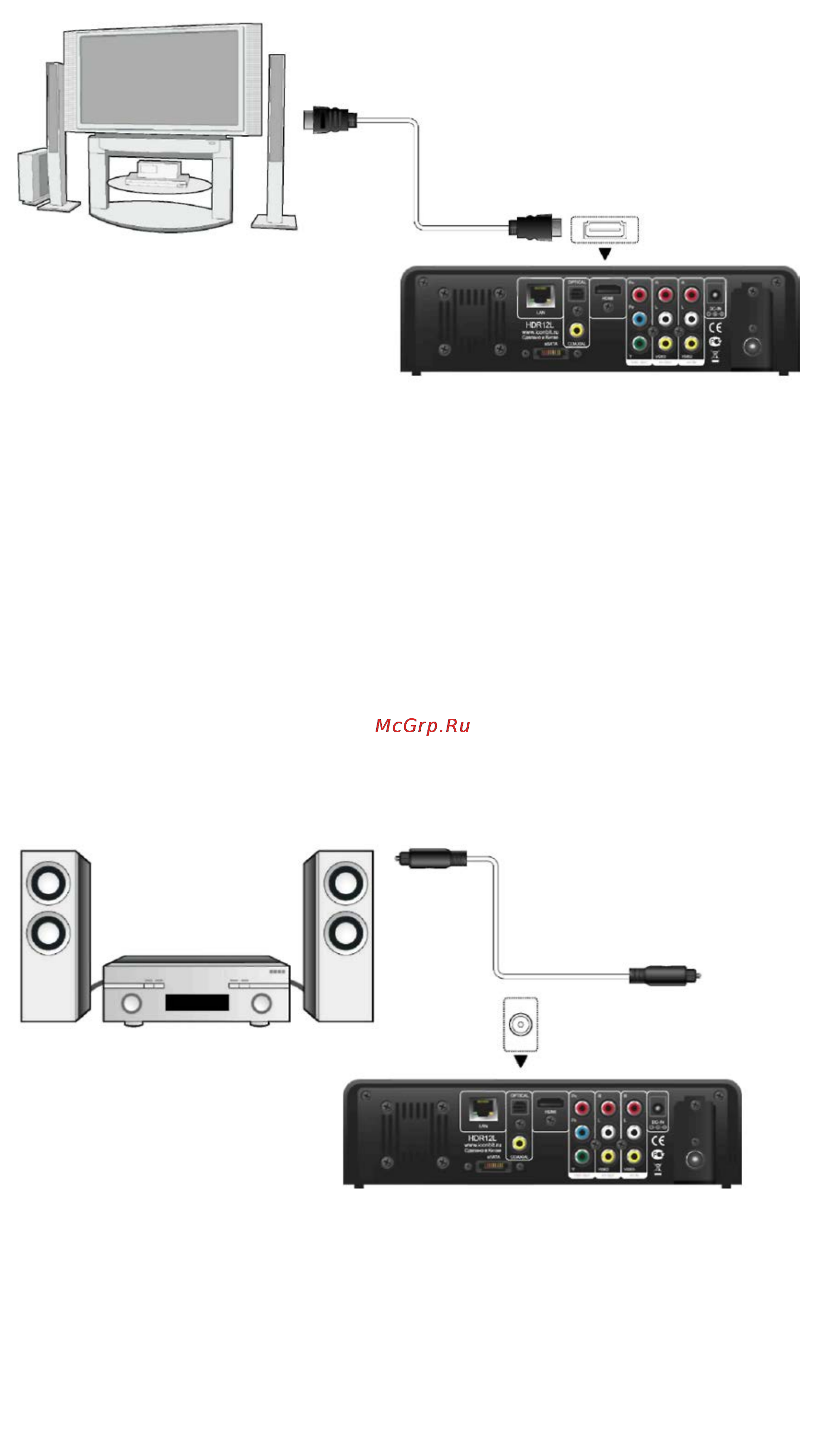 Iconbit HDR12DVBT [10/51] Подключение к цифровому ресиверу