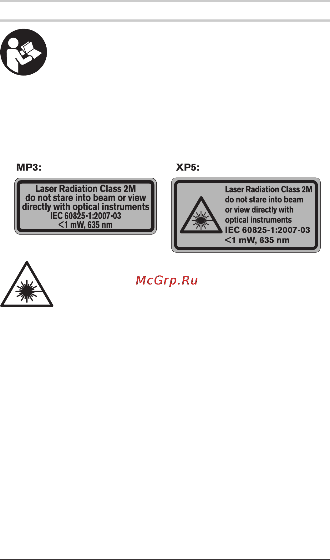 Cst/berger XP5 [18/329] Safety notes