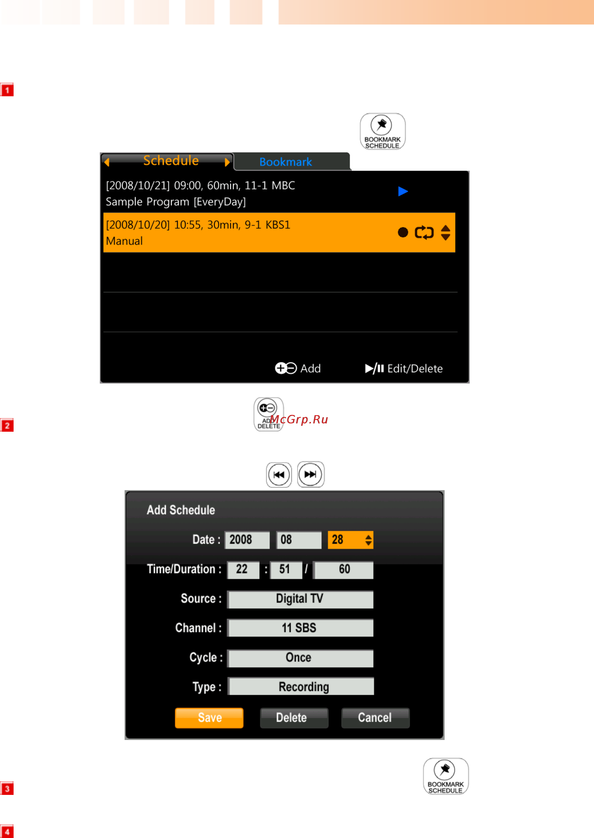 Dvico TVIX PVR R-2230 [34/68] Manual recording