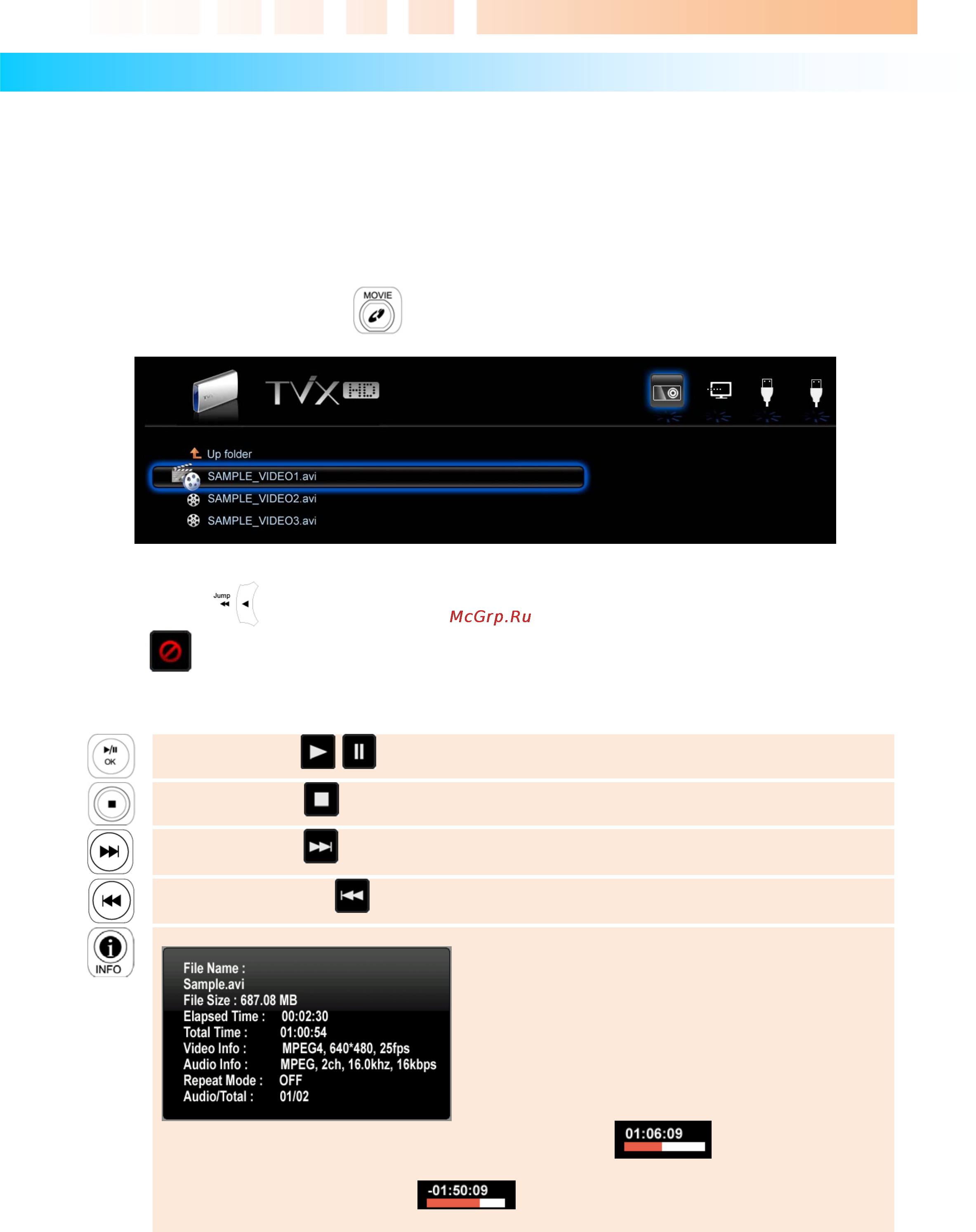 Dvico TVIX PVR R-2230 [36/68] Video playback