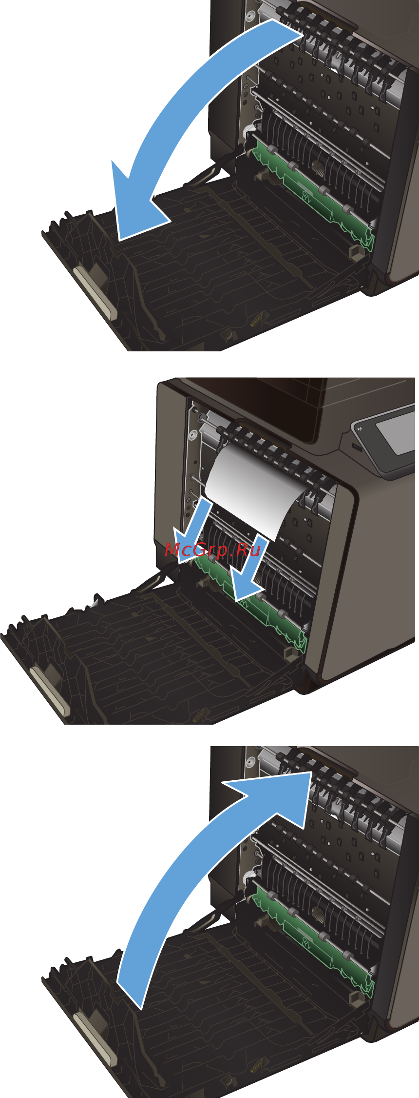 HP Officejet Pro X451dw Printer [165/252] Устранение замятий в левой дверце