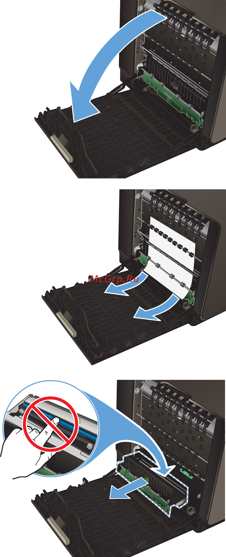 HP Officejet Pro X451dw Printer [167/252] Устранение замятия в дуплексере