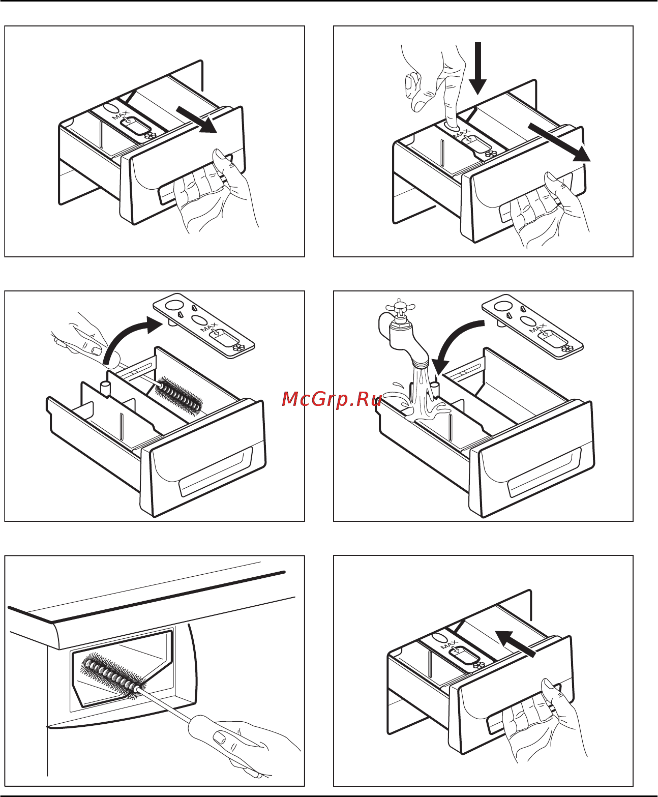 Electrolux EWS 1054 EHU [17/24] Очистка дозатора моющего средства