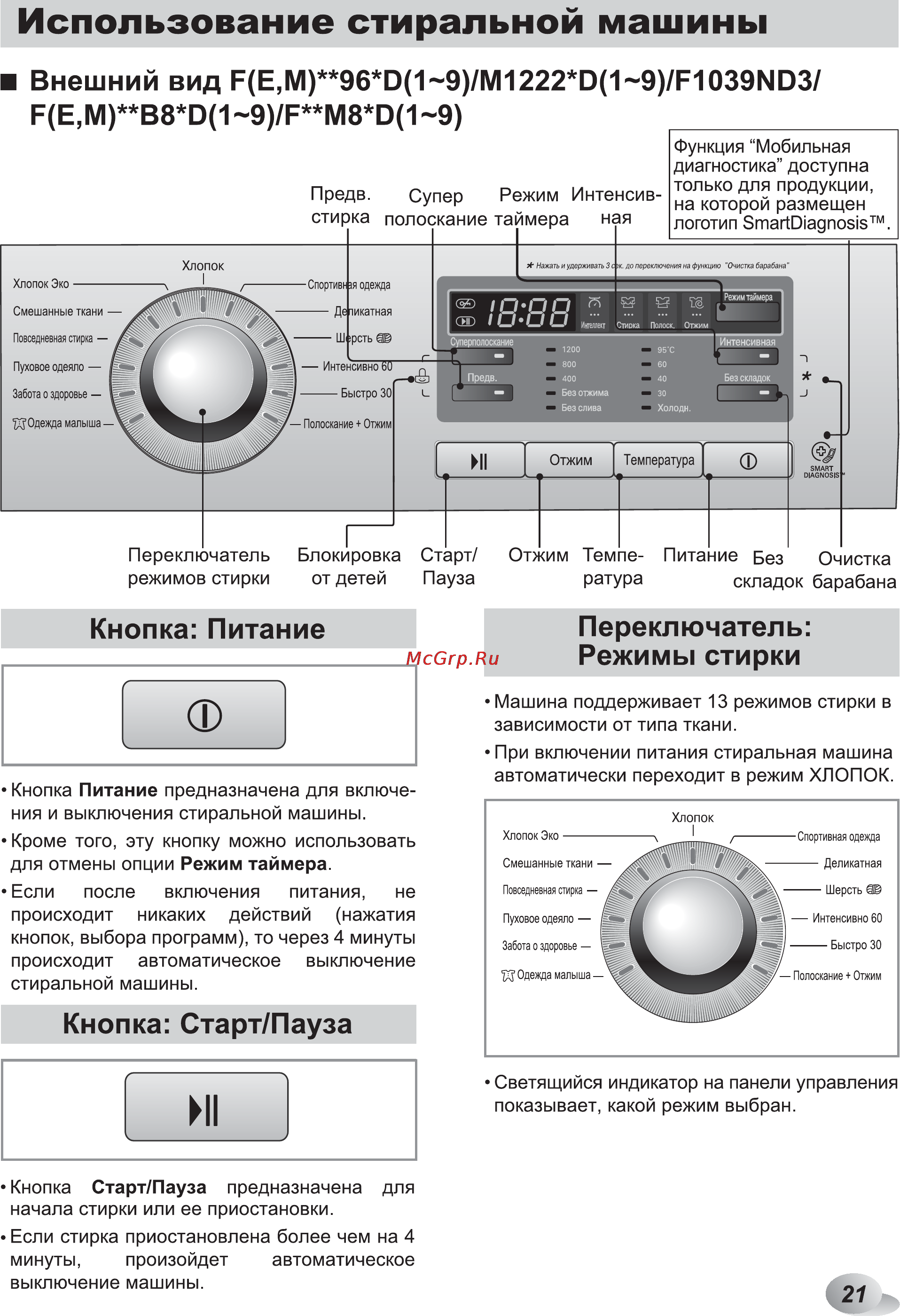 LG F1296ND3 [21/48] Использование стиральной машины