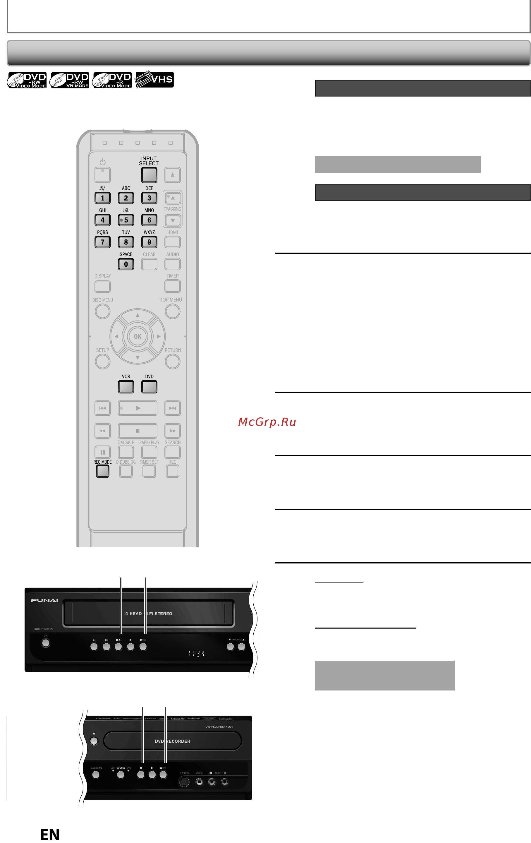Funai ZV427FX4 [38/96] Settings for an external device