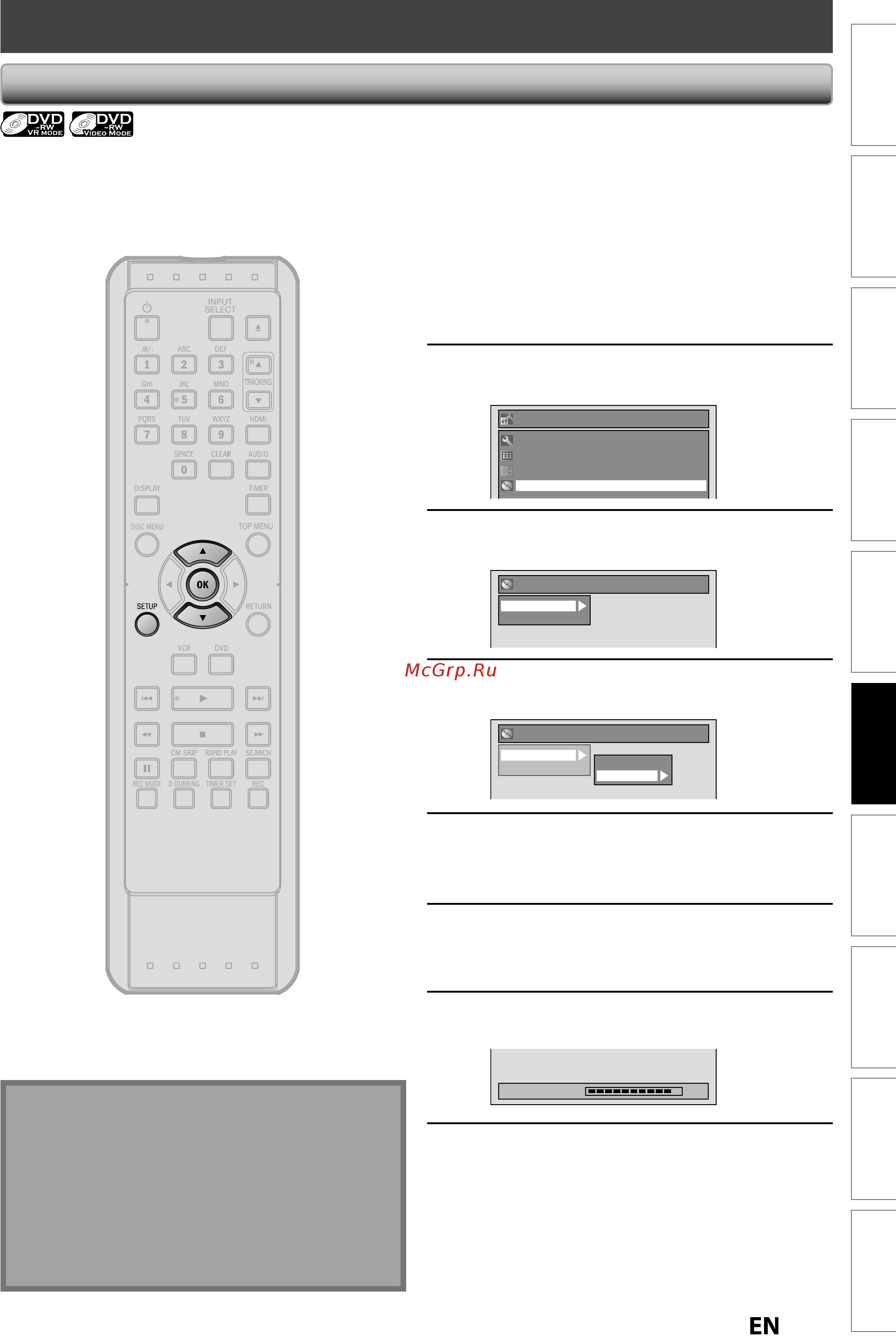 Funai ZV427FX4 [59/96] Choosing the recording format of a brand new dvd rw