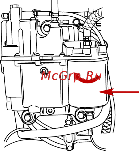 Mercury Marine ME 150 XL Optimax SWB [55/102] Крепежные детали стержня тяги рулевого механизма
