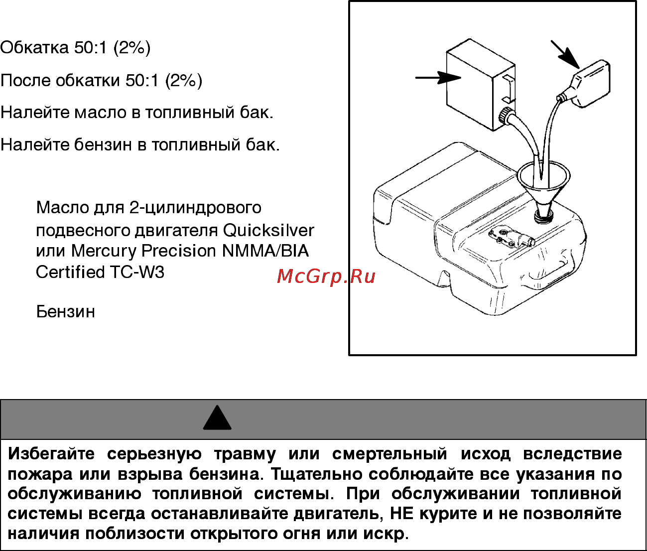 Mercury Marine ME 15 ML Sea Pro [23/56] Топливо и масло