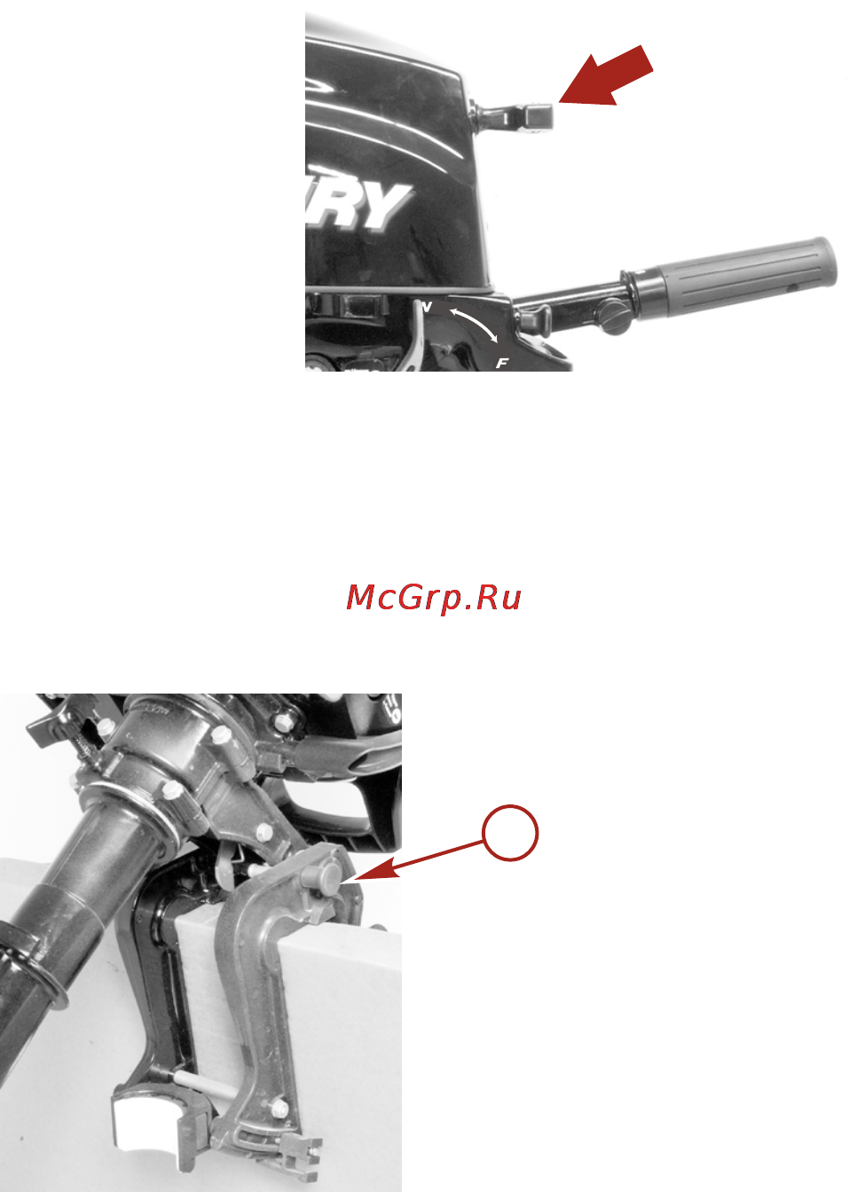 Mercury Marine ME F 3.5 ML [34/57] Наклон подвесного двигателя