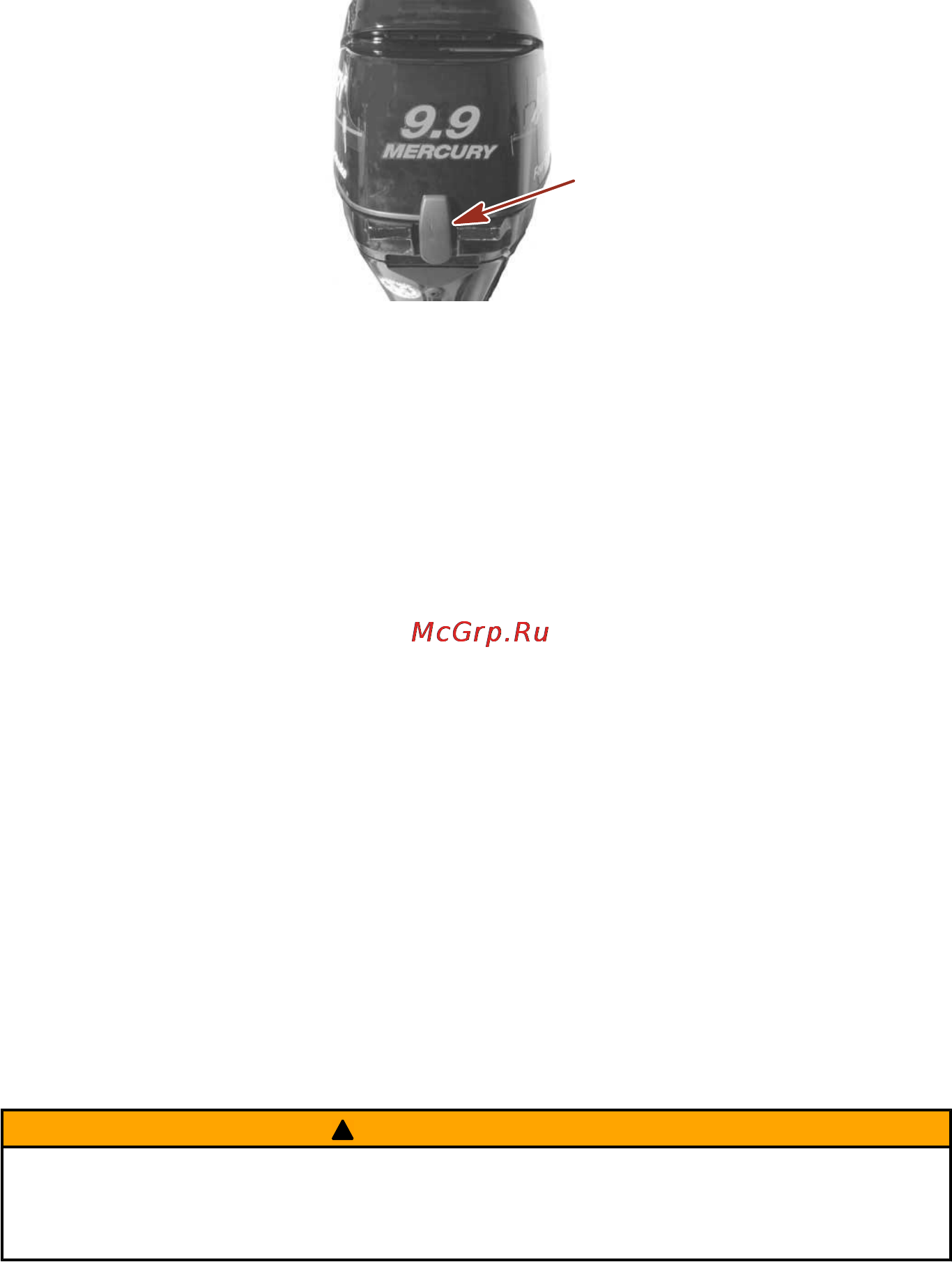 Mercury Marine ME 9.9 ELHPT BigFoot [75/110] Снятие и установка верхнего кожуха