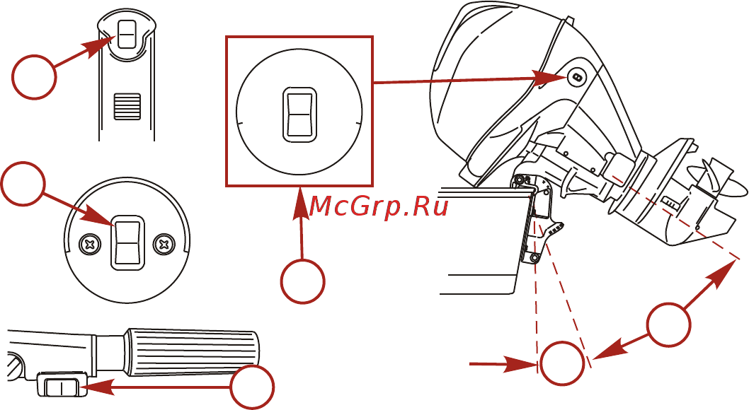 Mercury Marine ME F 25 EL EFI [64/124] Усилитель дифферента и наклона если двигатель им оборудован