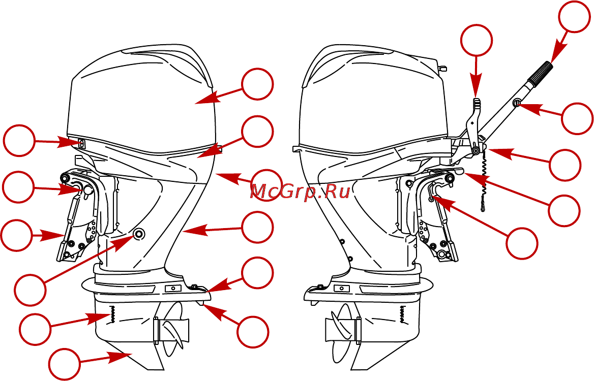 Mercury Marine ME F 40 EPT EFI [38/118] Идентификация компонентов