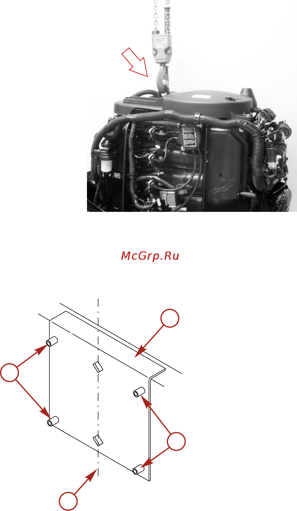 Mercury Marine ME F 40 E EFI [98/118] Установка подвесного двигателя