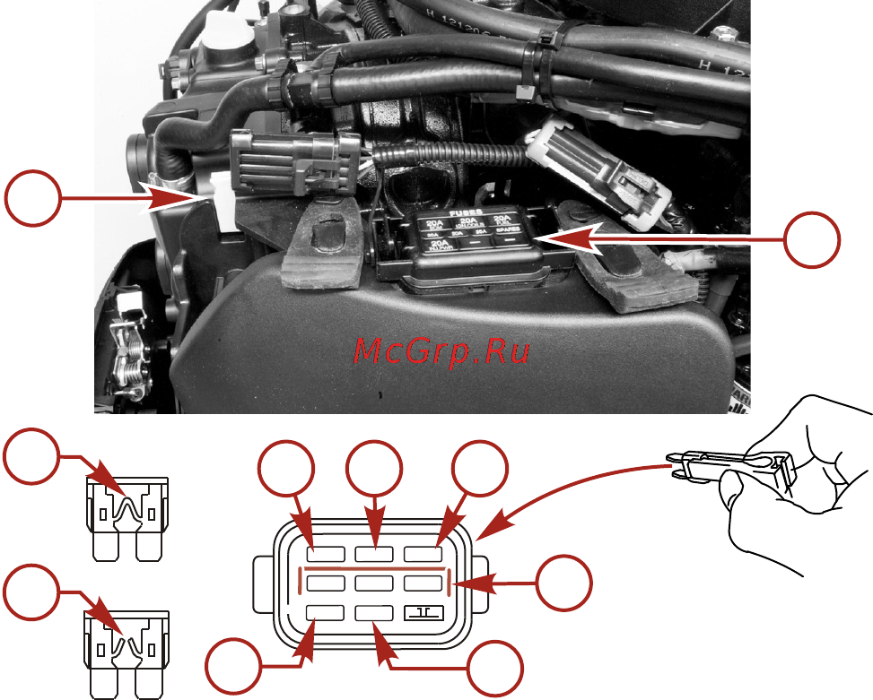 Mercury Marine ME F 150 CXL Verado [103/121] Крепежные детали стержня тяги рулевого механизма