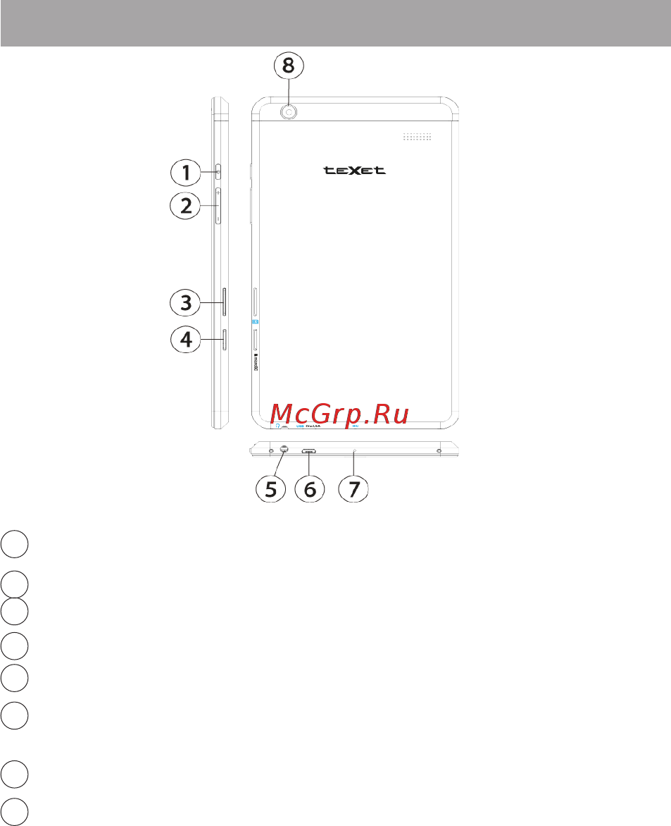 Texet X-pad STYLE 7.1 3G / TM-7058 [16/54] Общий вид планшетного компьютера