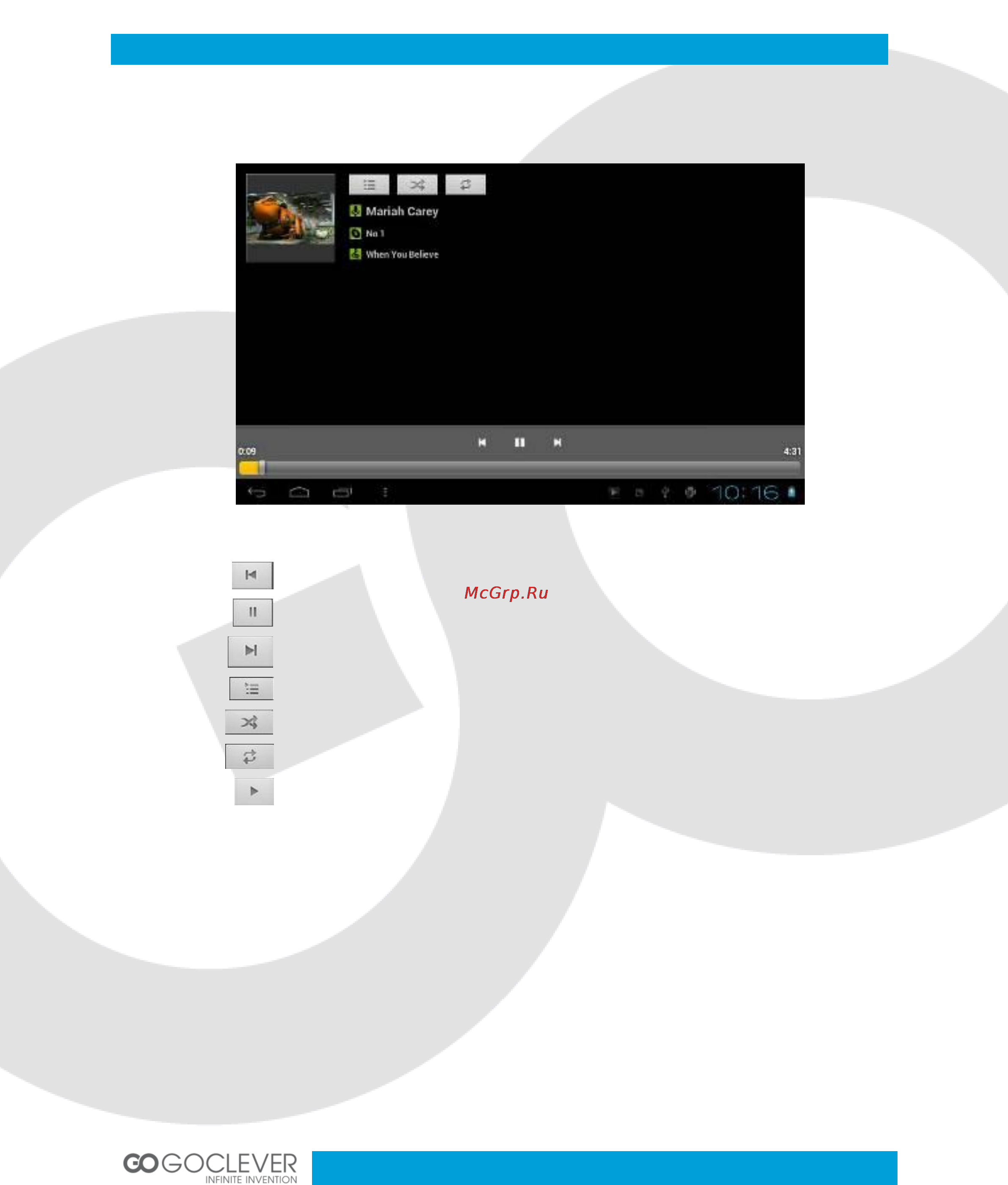 Goclever ORION 101 [9/34] Music player