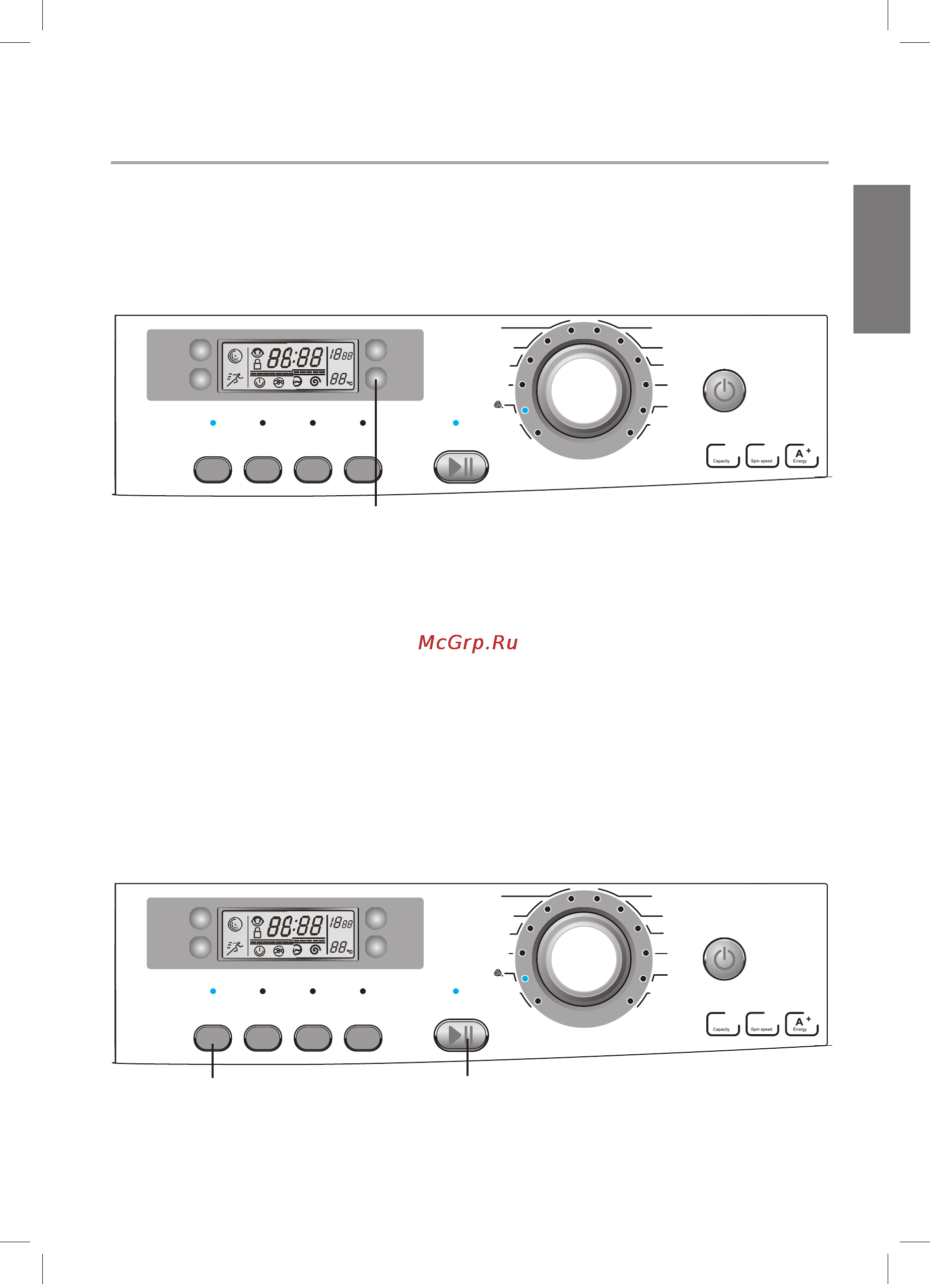 Haier HW60-1082 [17/38] При необходимости вы можете отложить начало выполнения стирки на определен ное время путем нажатия кнопки i диапазон задержки может составить от 30 минут до 24 часов с помощью кнопки установите желаемое число часов на которое вы хотите задер жать начало выполнения программы стирки загорится соответствующий индикатор после того как желаемая отсрочка старта установлена нажмите кнопку старт пауза кнопка m чтобы начать отсчет времени время задержки при этом будет отобра жаться на основном дисплее время задержки которое вы выбрали также включает в себя время самой стирки до ее полного завершения если установленное время отсрочки менее времени не обходимого для завершения программы стирки то программа не сохранит время от срочки а сразу перейдет к стирке данная функция не доступна в режиме отжим