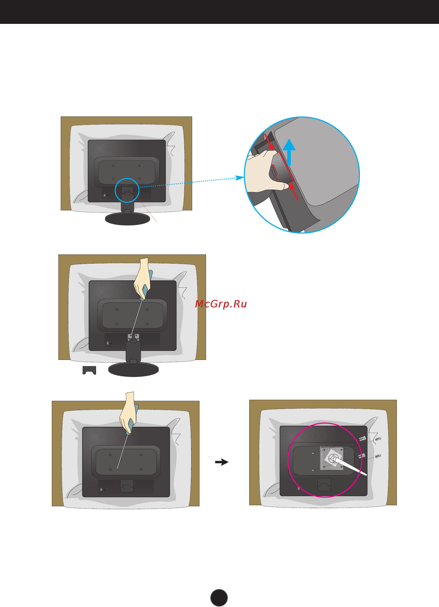 LG L1942H-SF [23/25] Installing the wall mount plate
