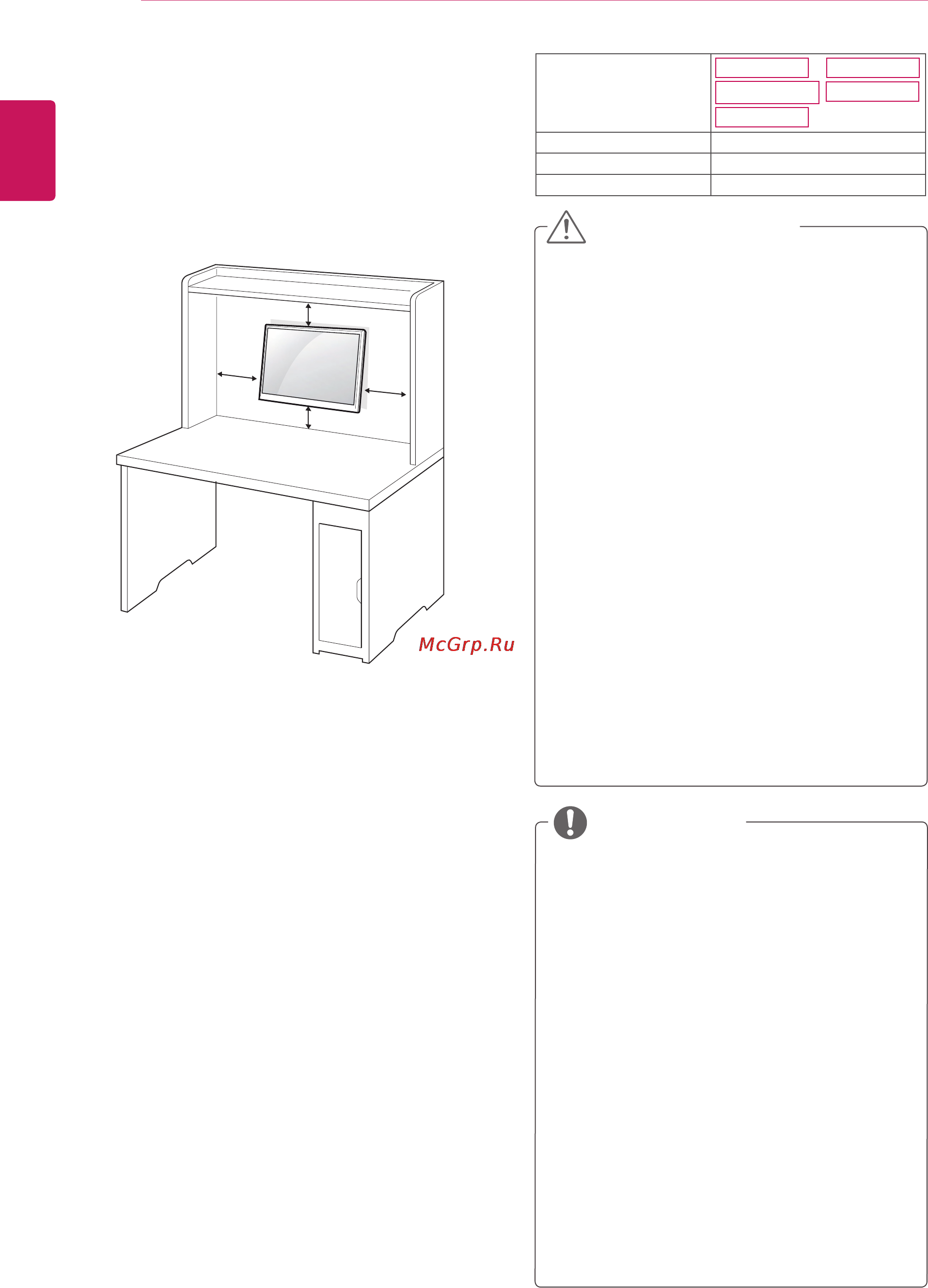 LG 19EN33S-B [8/32] Крепление на стене