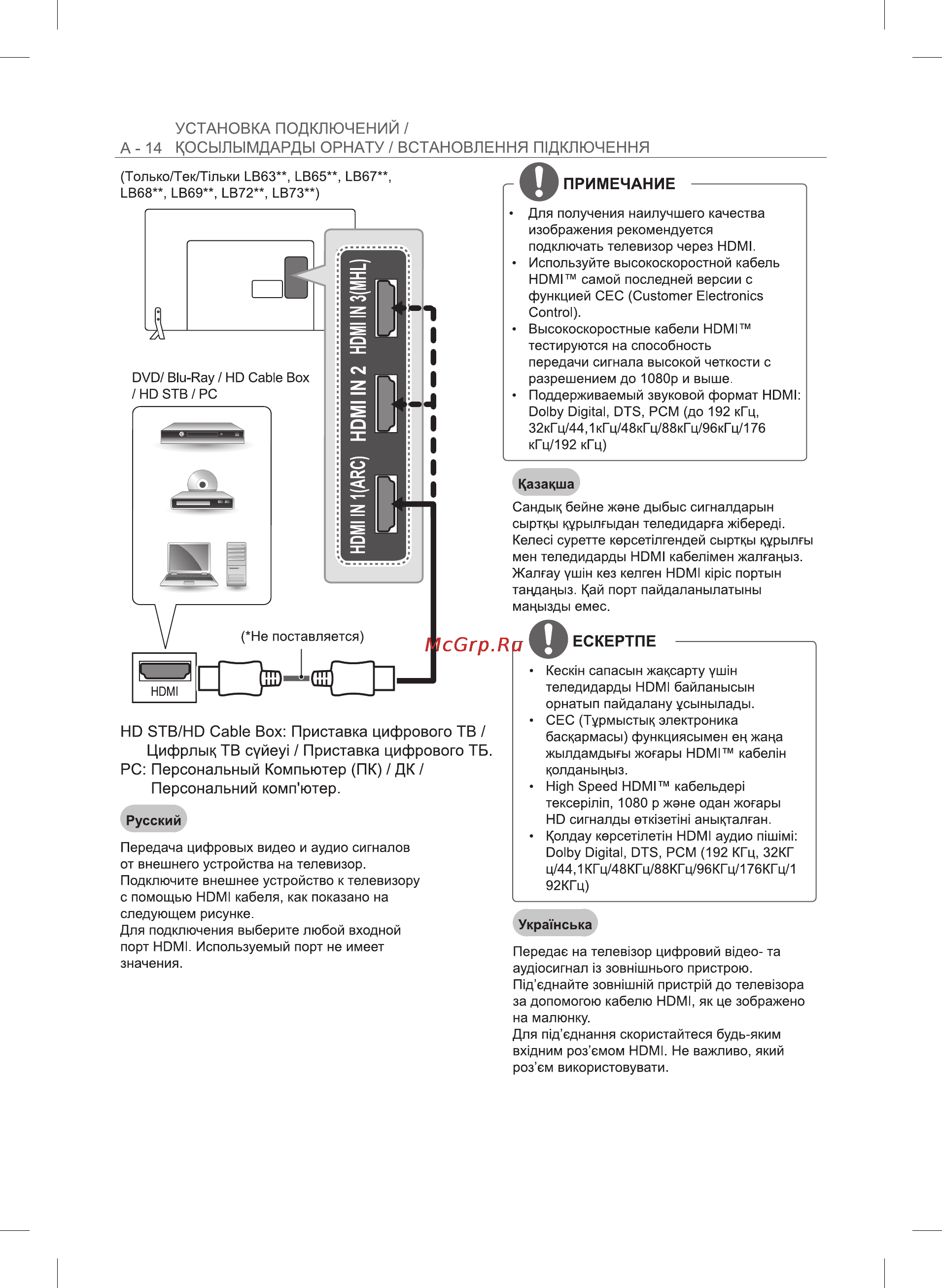 LG 55LB860V Инструкция по эксплуатации онлайн [14/128] 96467