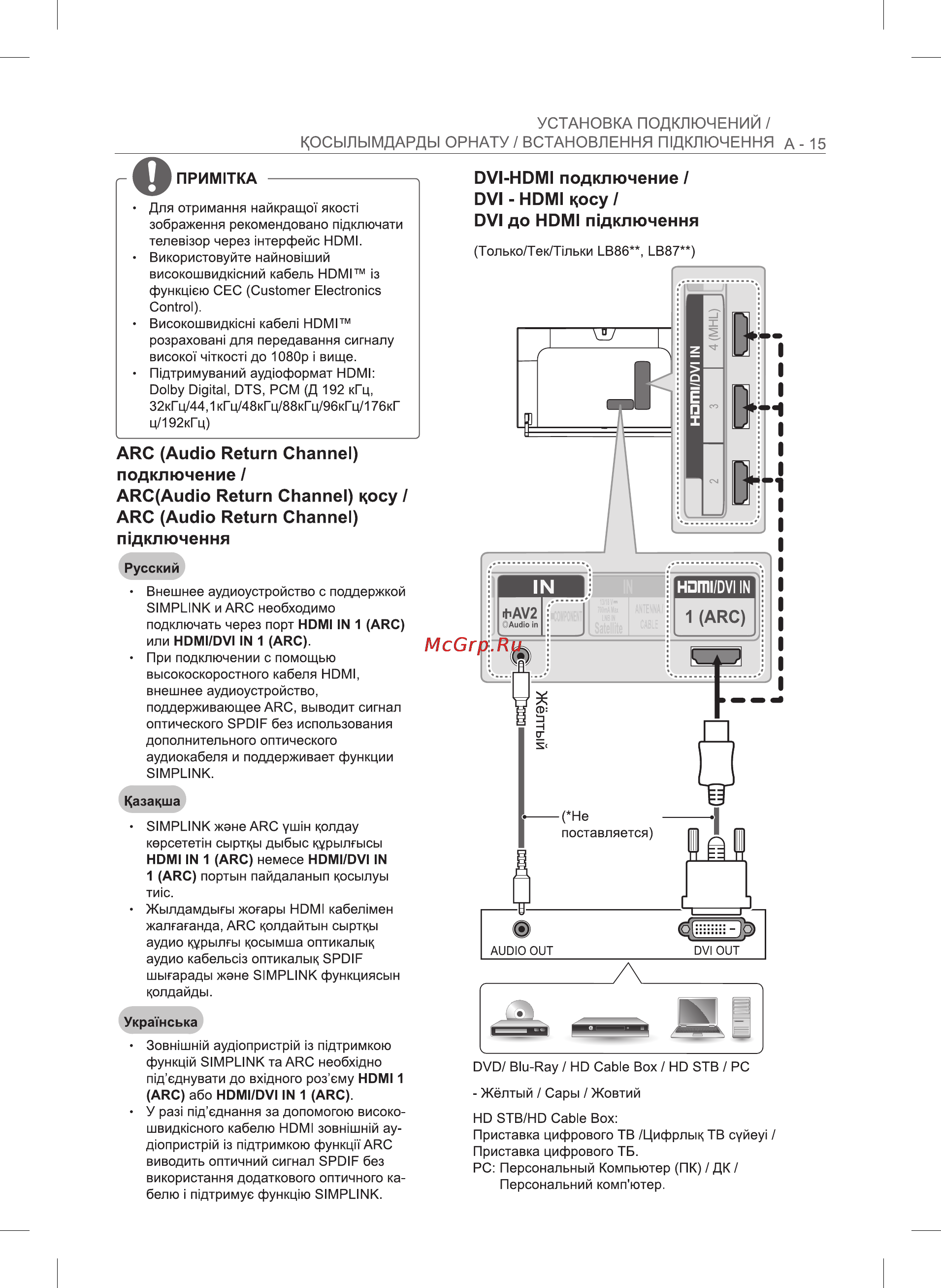 LG 55LB860V Инструкция по эксплуатации онлайн [15/128] 96467