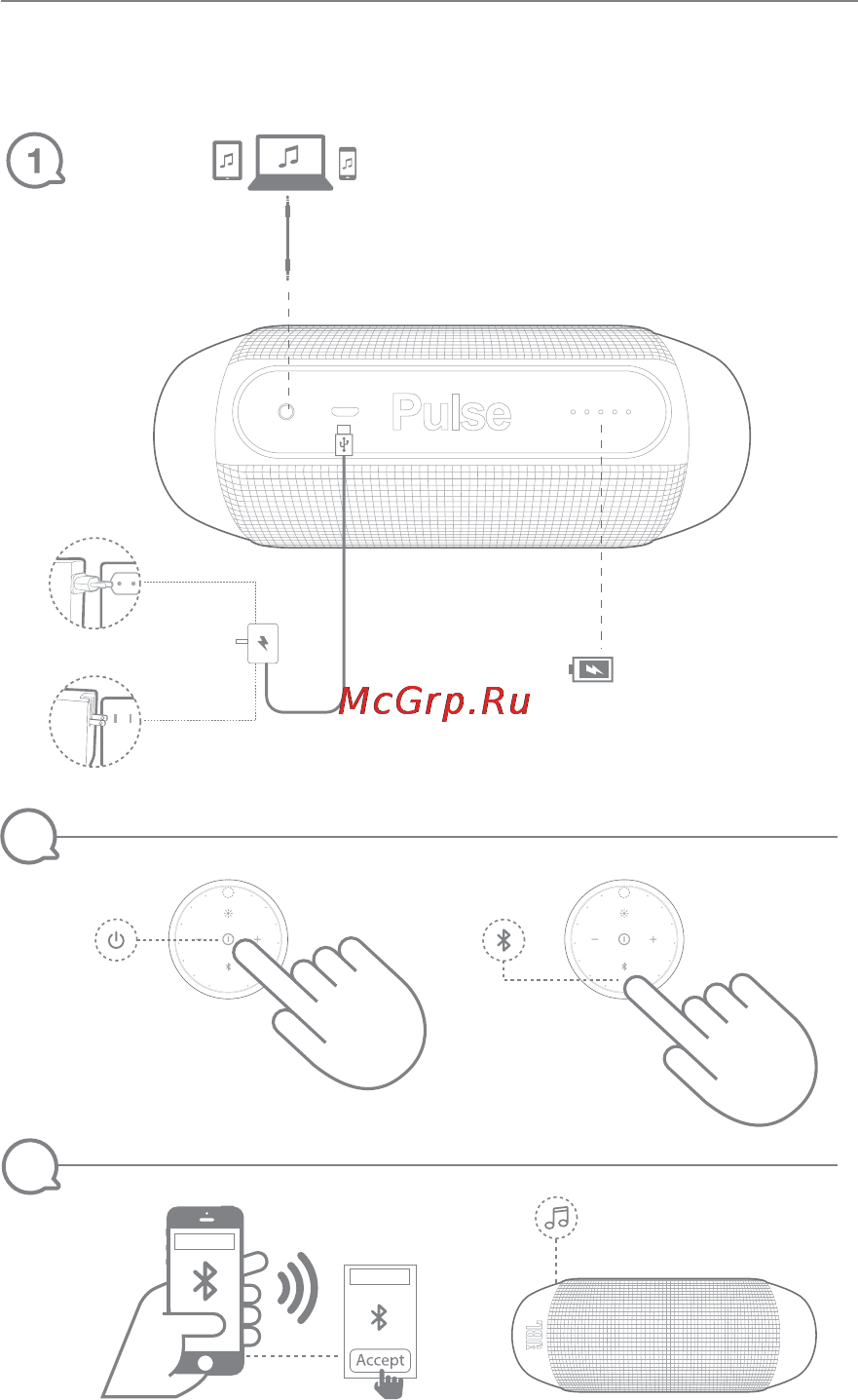 JBL Pulse Black (JBLPULSEBLKEU) Инструкция по эксплуатации онлайн [2/6] 96472