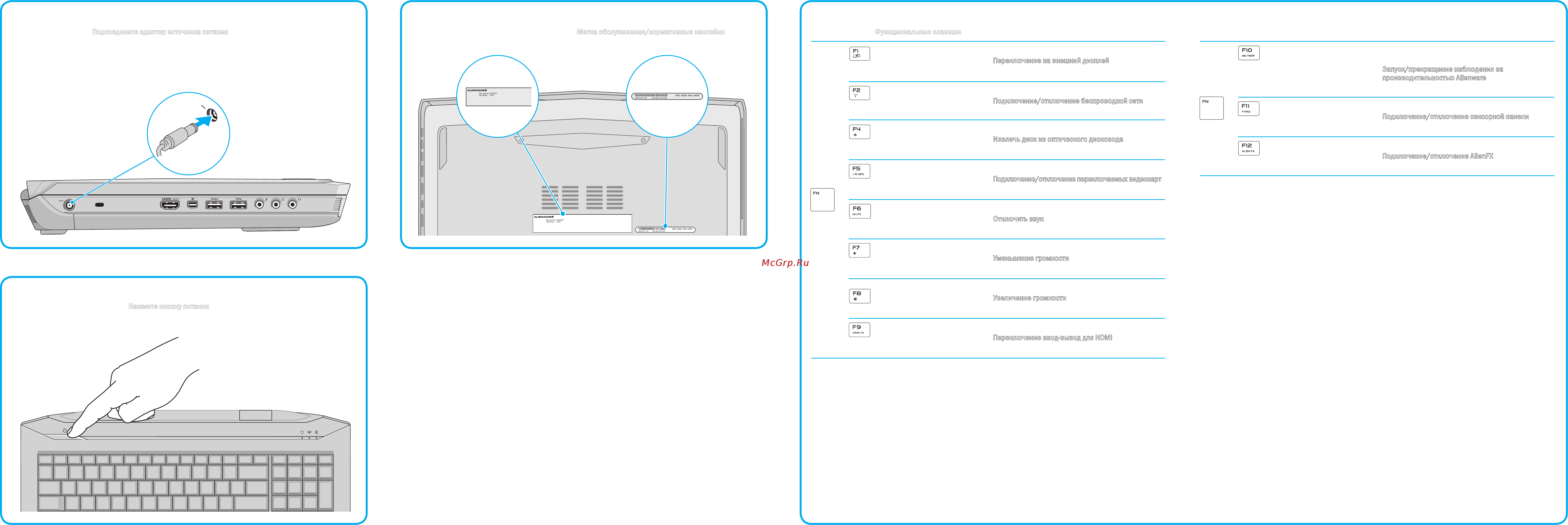 Alienware 17 (A17-8311) [2/2] Service tag and regulatory labels