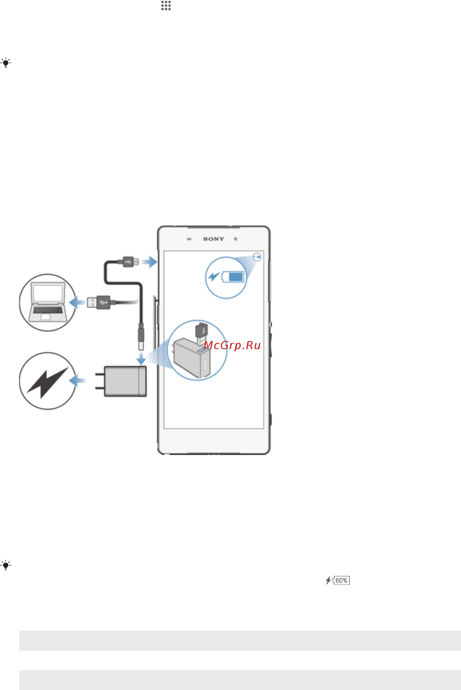 Sony Xperia Z2 D6503 White + гарнитура [10/130] Зарядка устройства