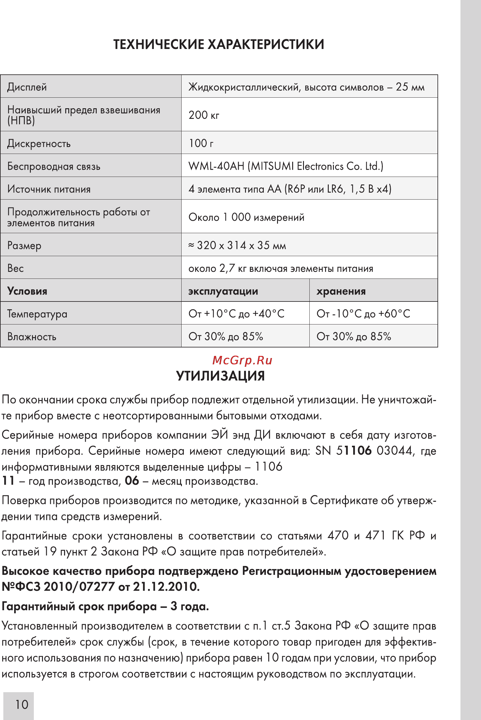 A&D AND UC-911BT [10/12] Технические характеристики